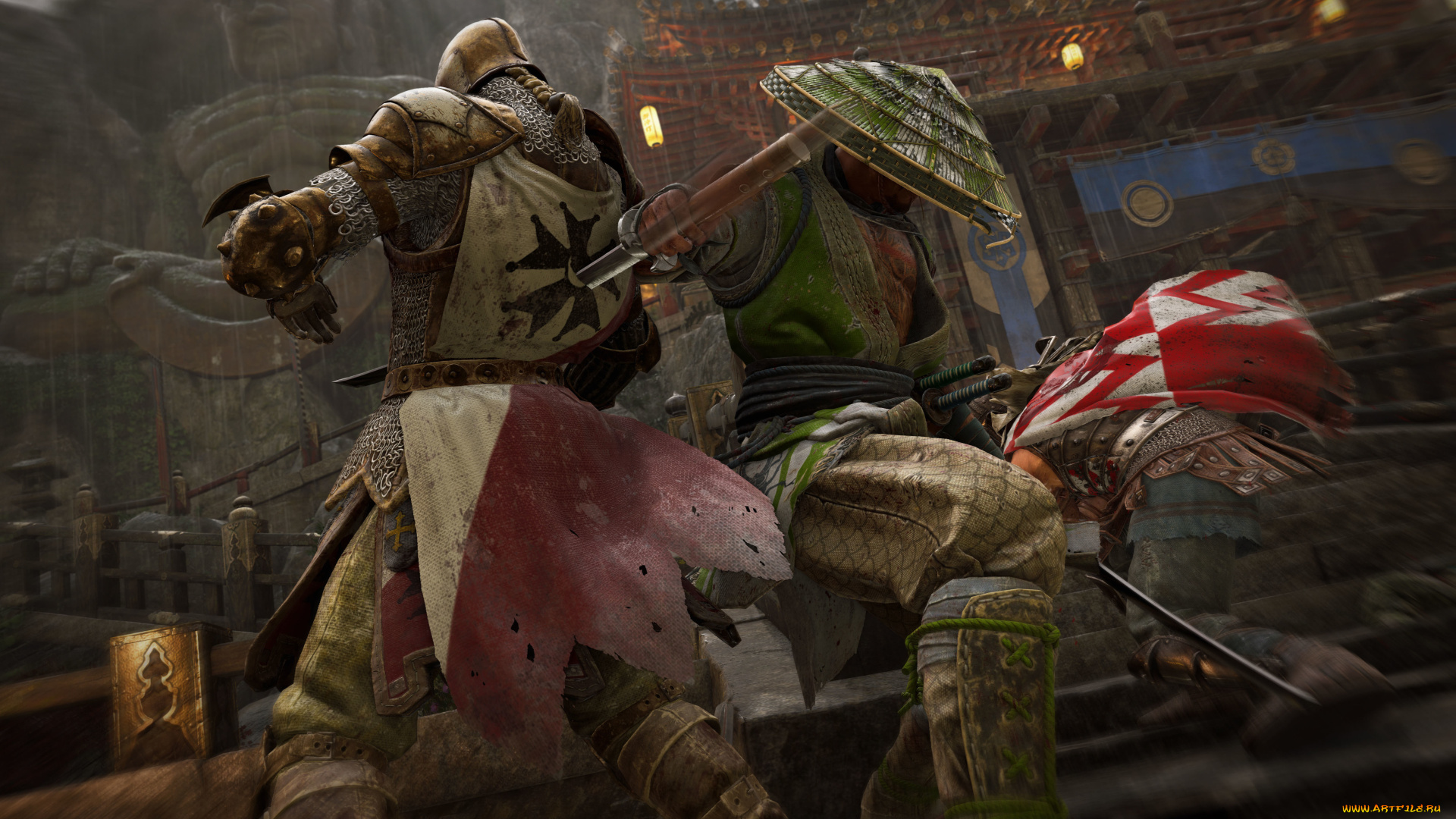 видео, игры, for, honor, крепость, бой, рыцарь, самурай