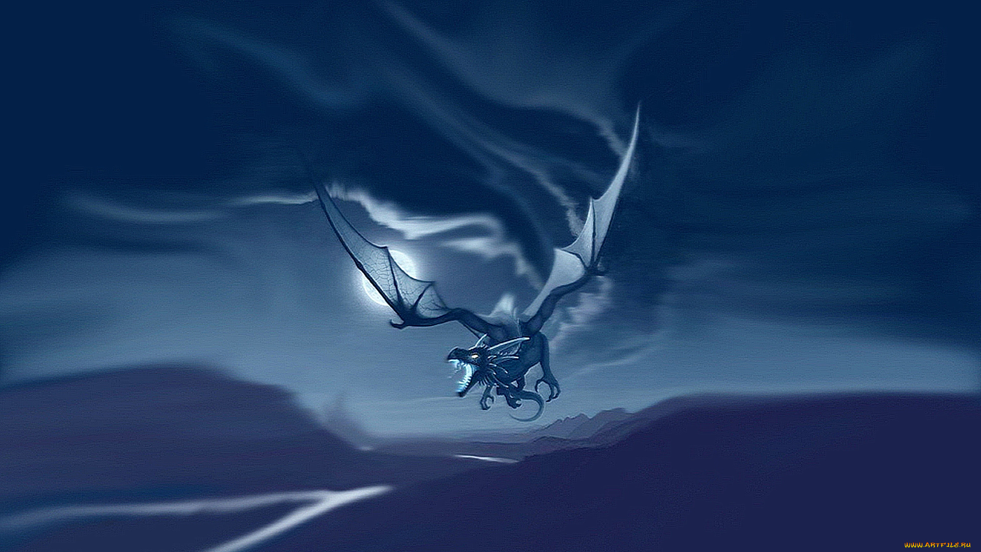 фэнтези, драконы, дракон, полет