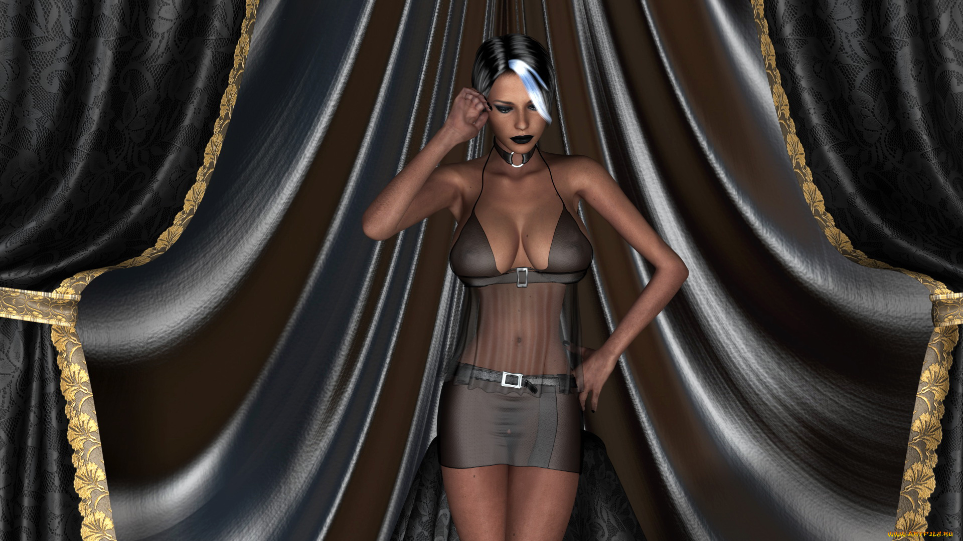 3д, графика, люди, , people, девушка, фон, штора