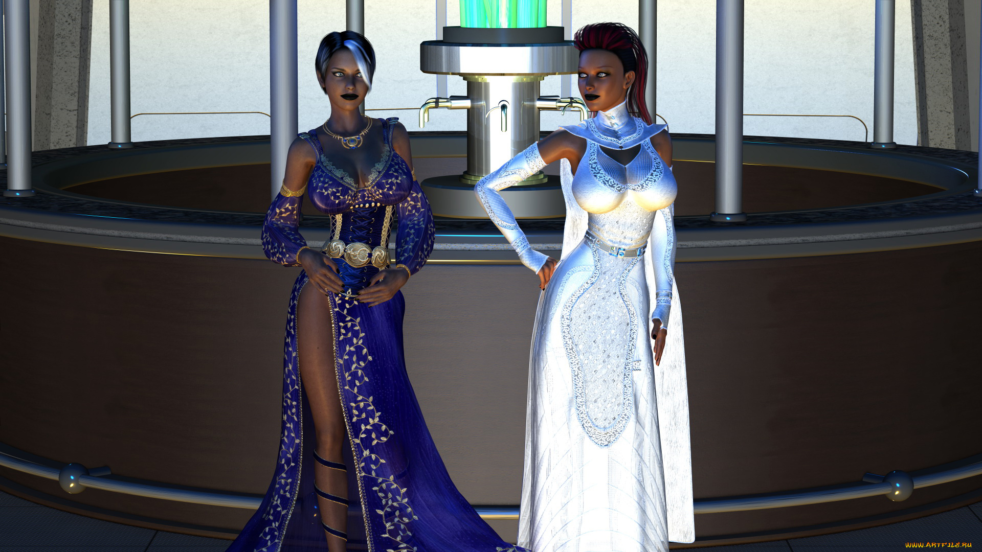 3д, графика, люди, , people, девушки, фон, платье