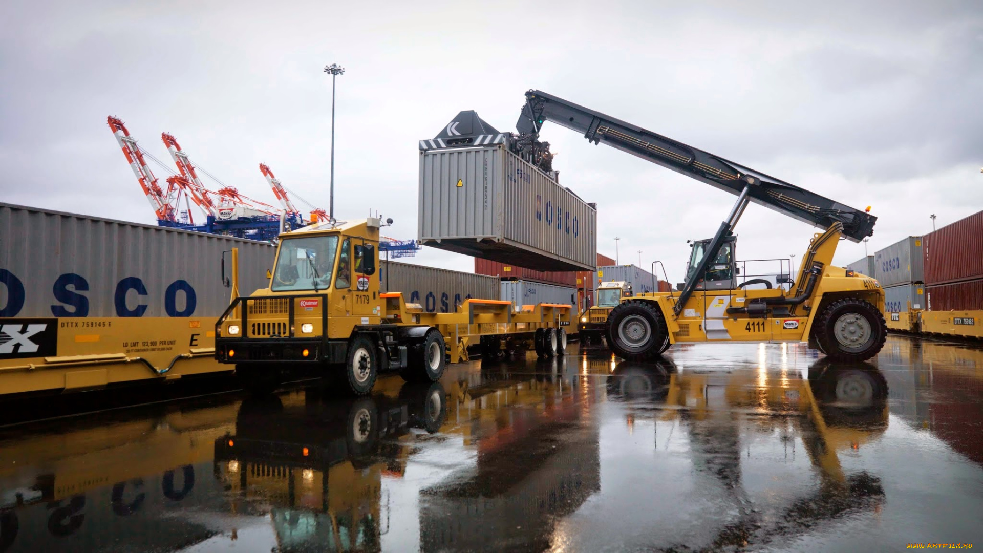 техника, телескопические, автопогрузчики, перевозки, контейнерный, терминал, погрузка