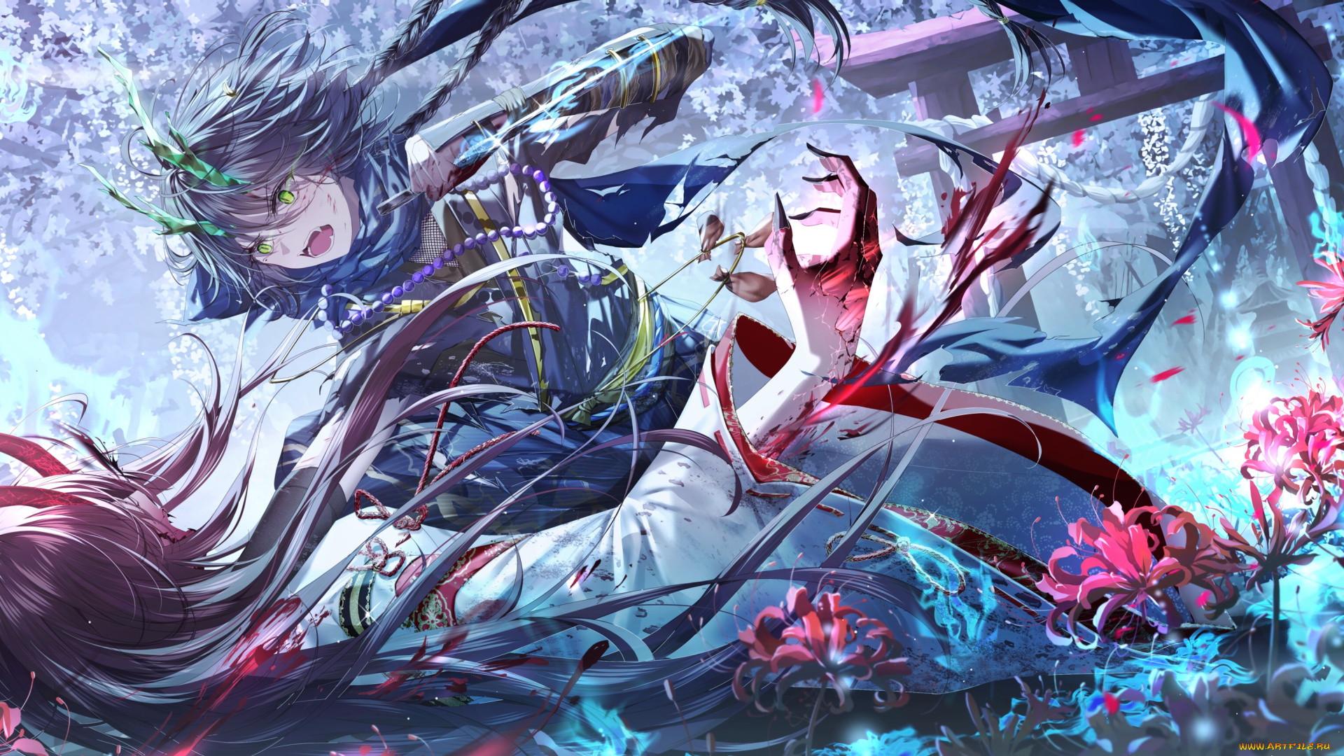 аниме, ангелы, , демоны, сражение