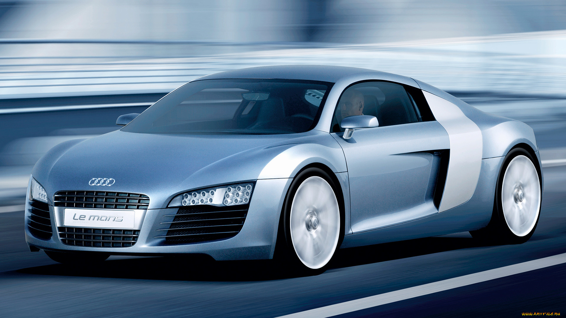 автомобили, audi, серебристый, дорога, скорость