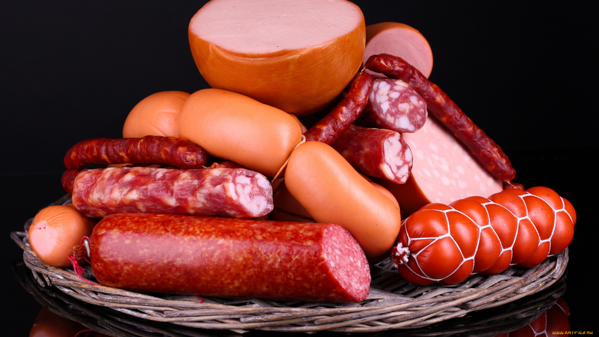 еда, колбасные, изделия, вареная, копченая, колбаса, ассорти