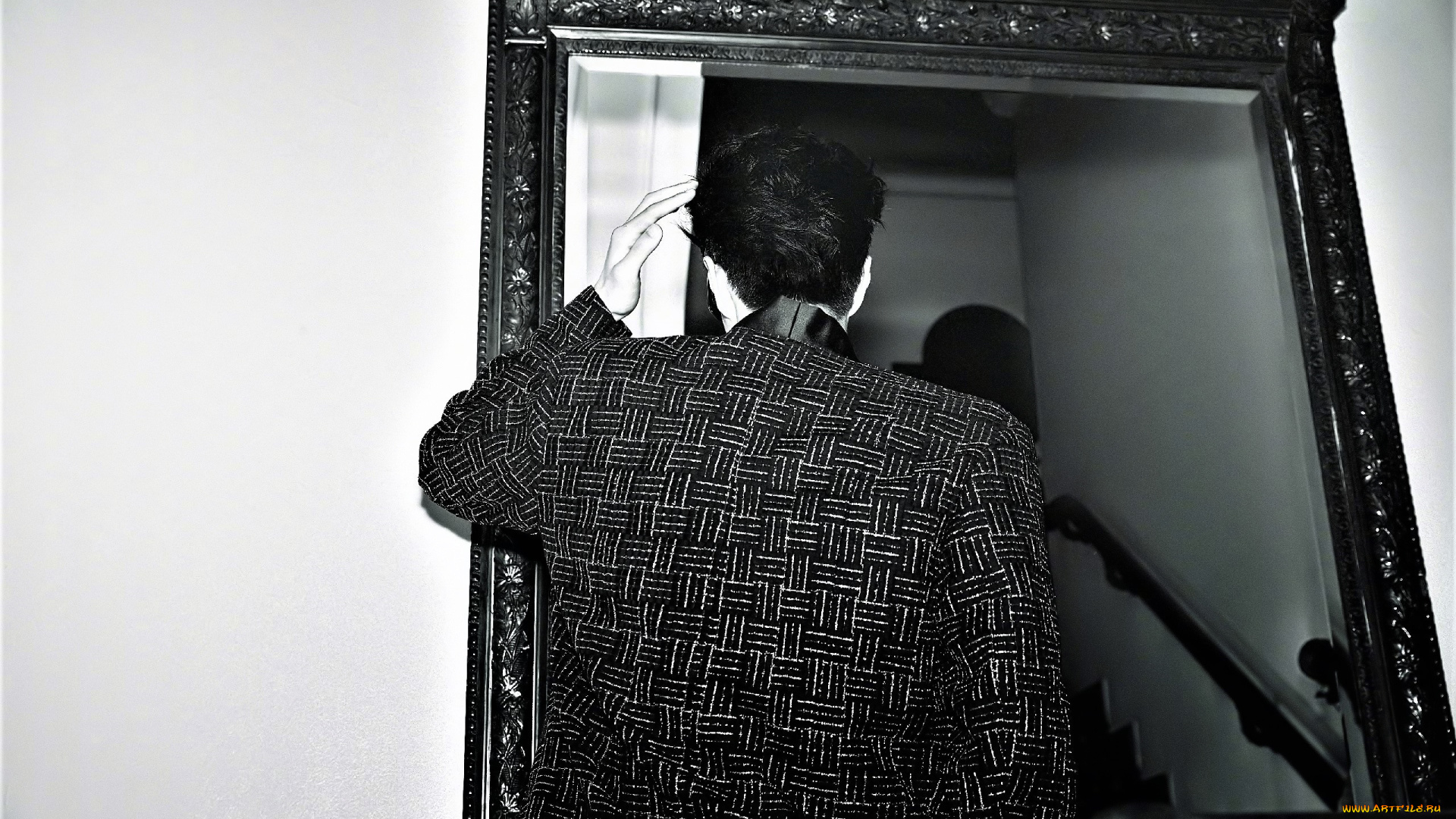 мужчины, wang, yi, bo, пиджак, зеркало