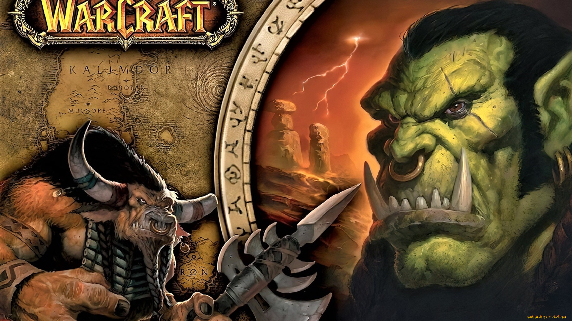 видео, игры, world, of, warcraft, орк, клыки, воин, оружие