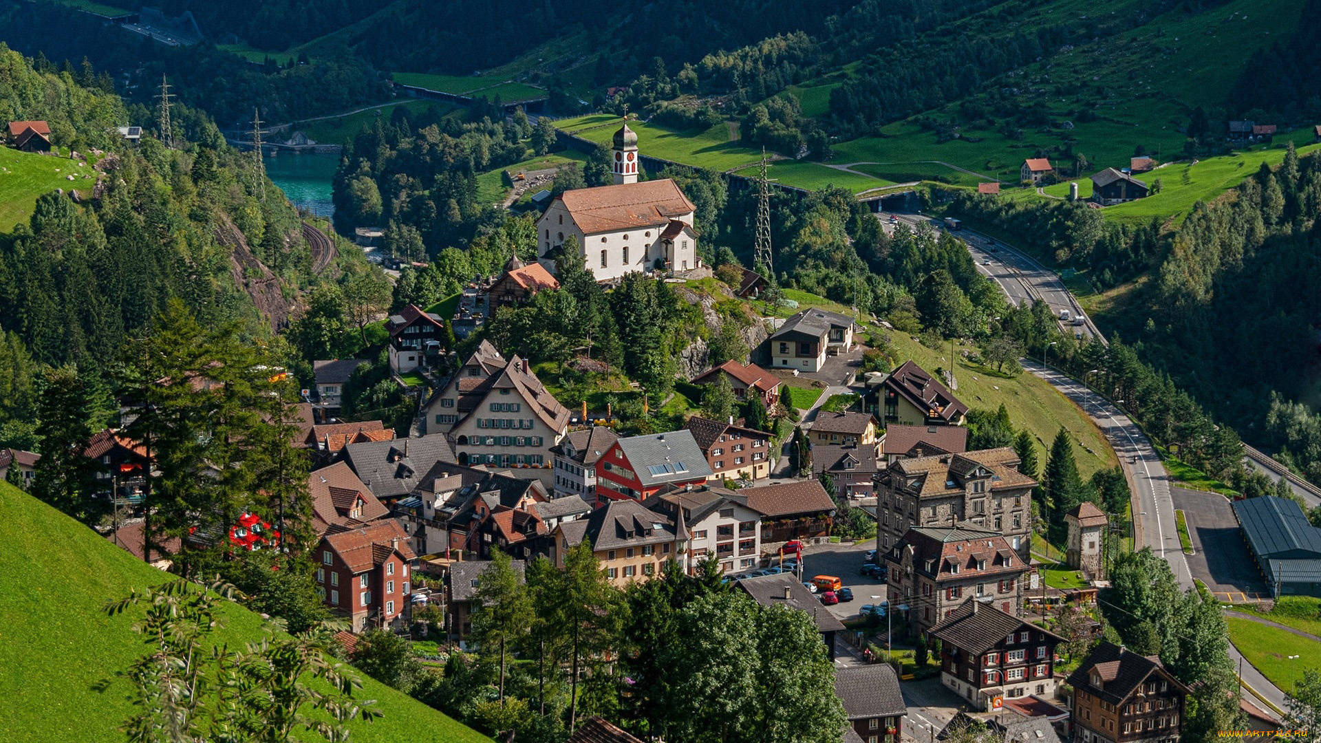 wassen, canton, of, uri, switzerland, города, -, панорамы, canton, of, uri