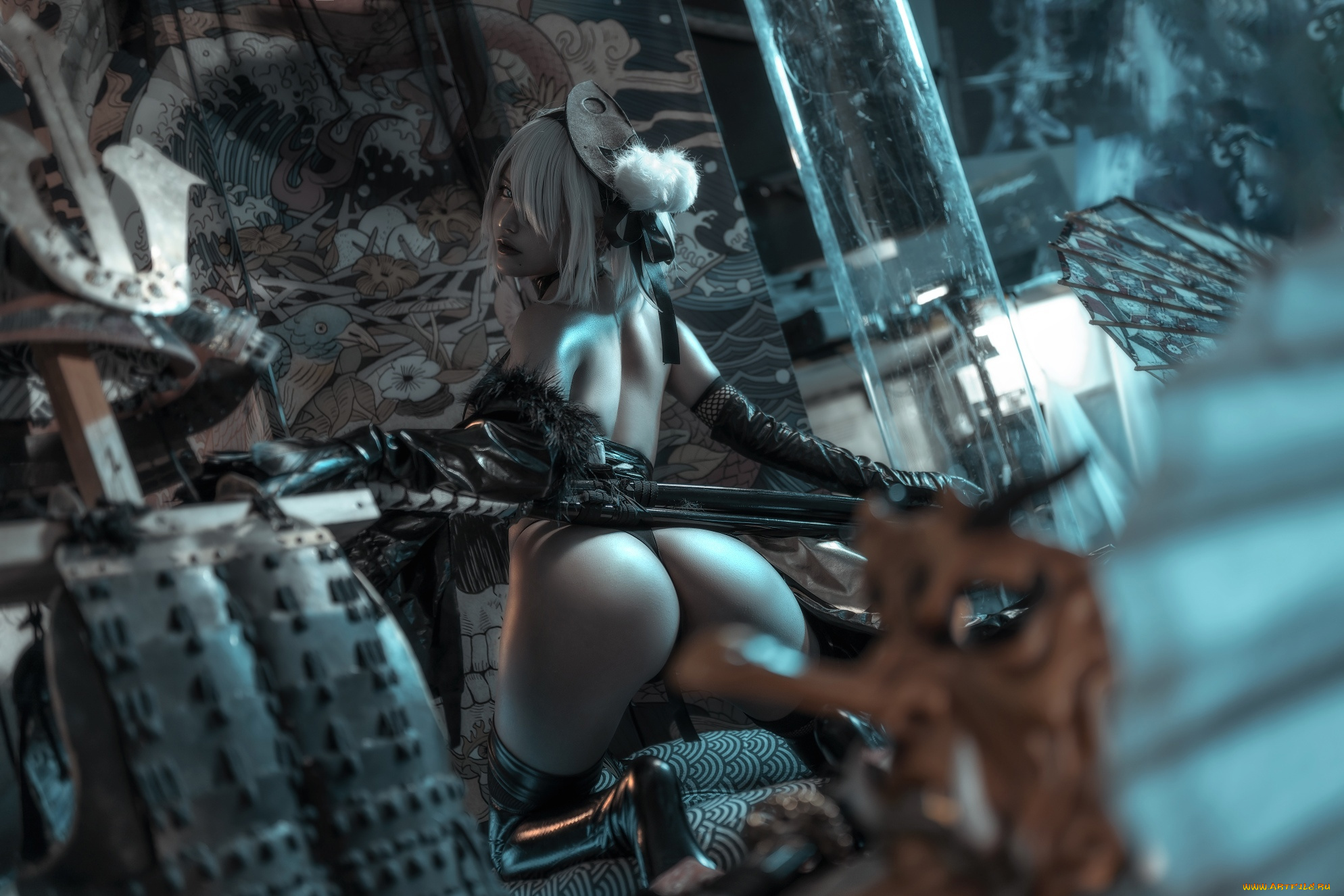 девушки, yi, xiao, xiang, qin, образ, костюм, оружие, хлам