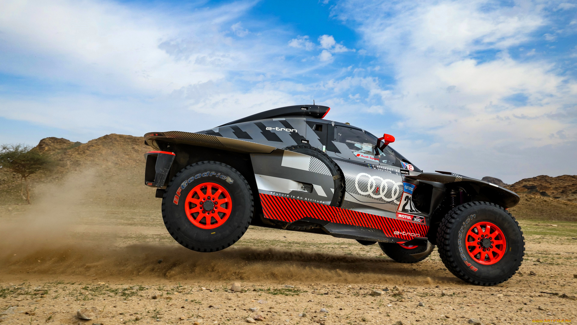 audi, rs, q, e-tron, автомобили, audi, серебристый, пустыня, облака