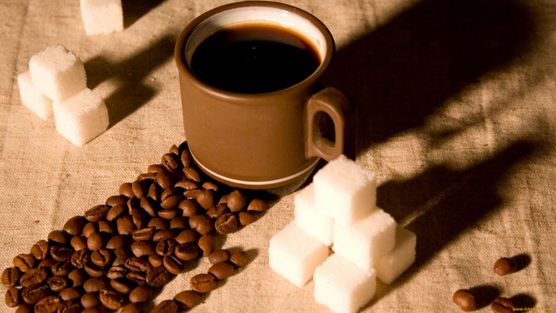 еда, кофе, , кофейные, зёрна, чашка, зерна, сахар