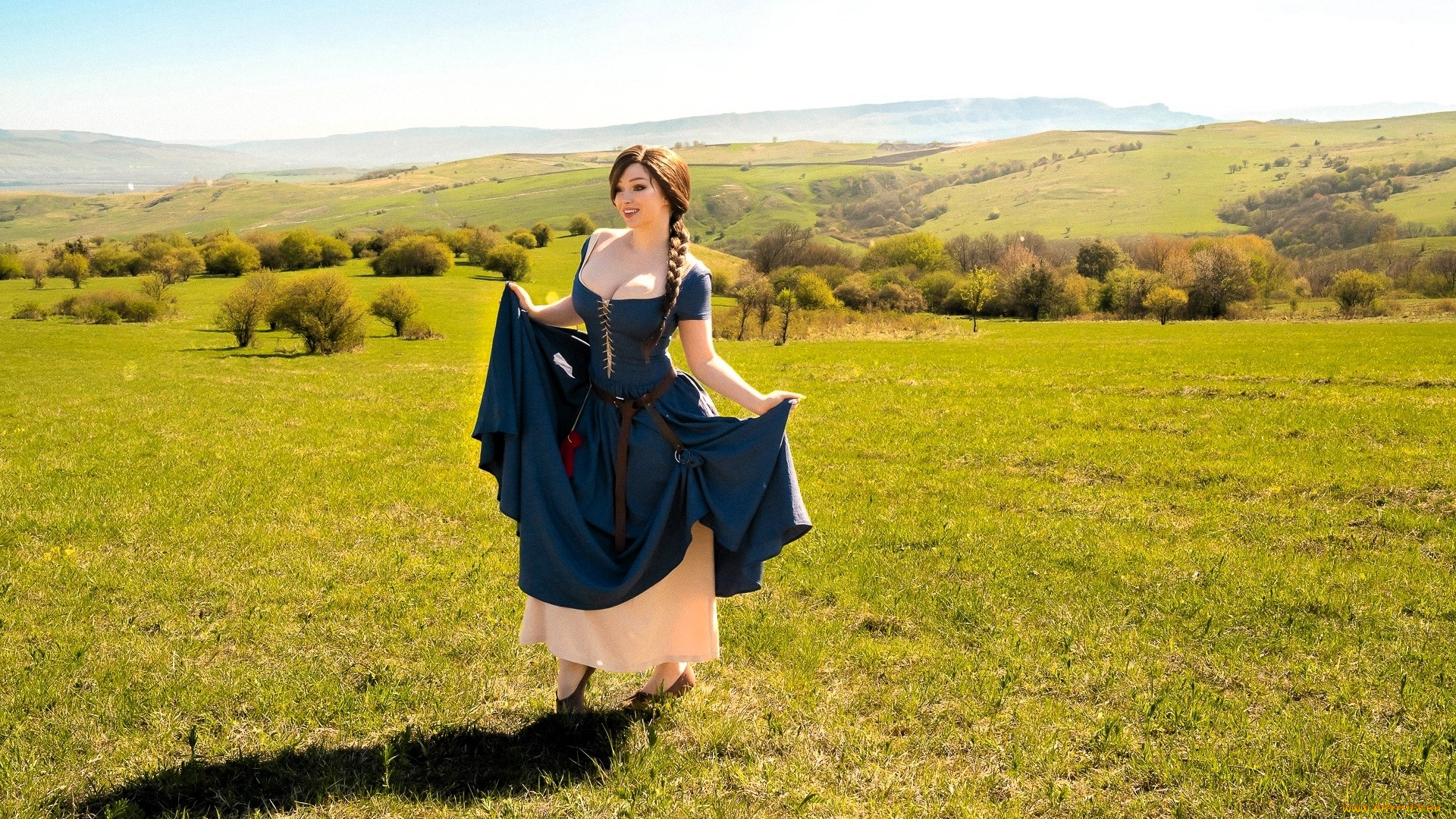 девушки, мария, давыдова, , lady, melamory, образ, косплей, наряд, платье, луг