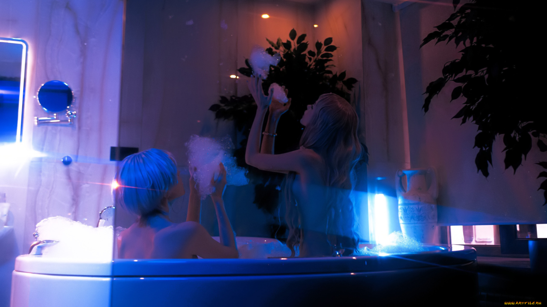 девушки, tenletters, косплей, образы, купание, ванна, пена