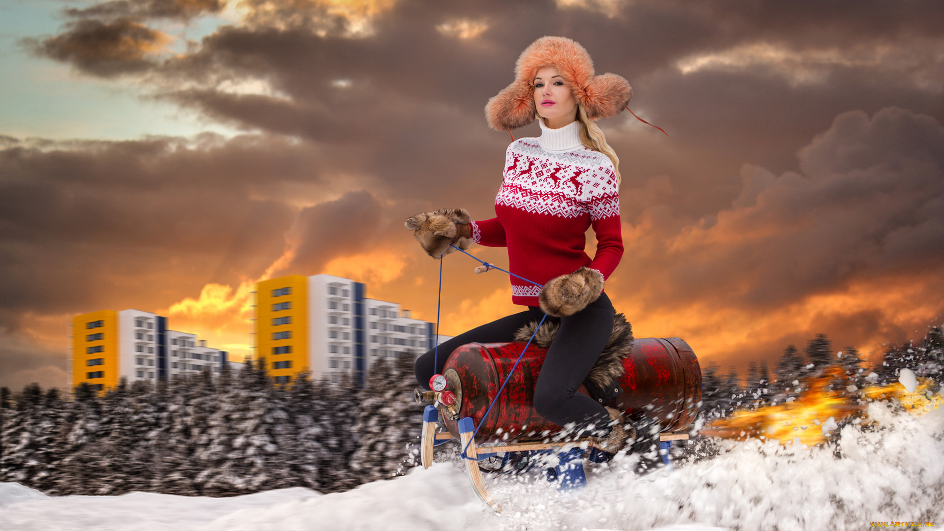 разное, компьютерный, дизайн, красивая, девушка