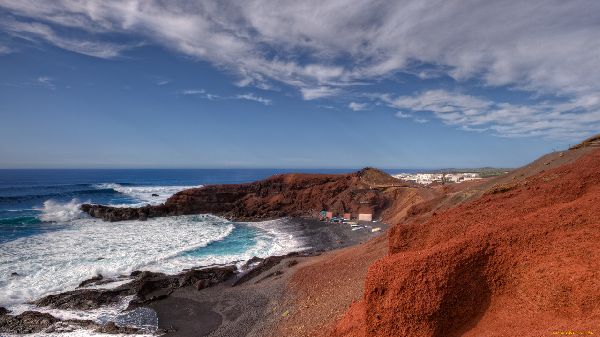 природа, побережье, море, океан, берег, облака, волны, прибой