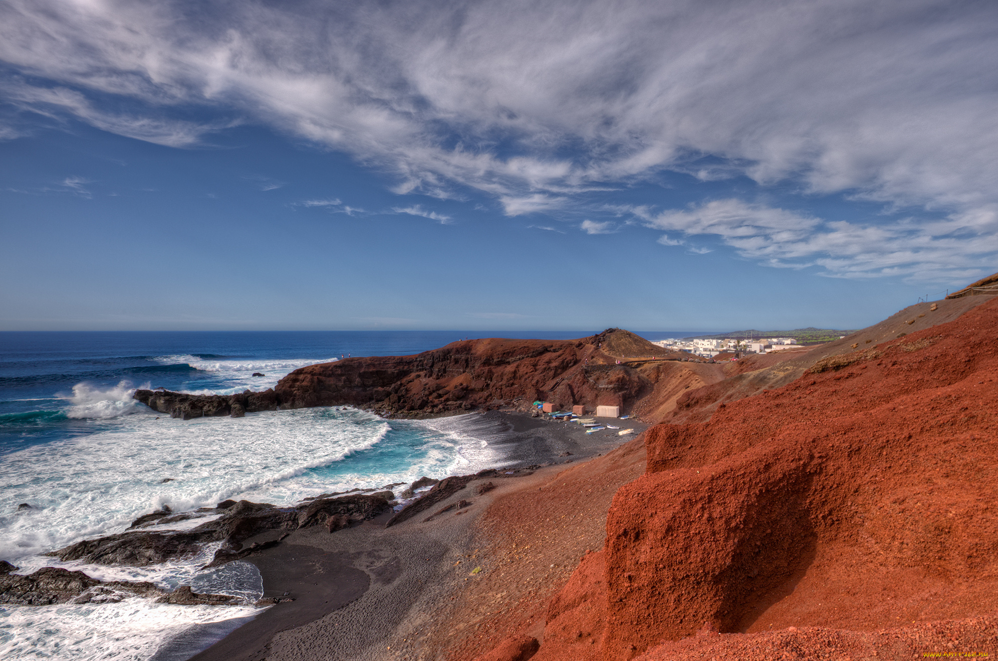 природа, побережье, море, океан, берег, облака, волны, прибой