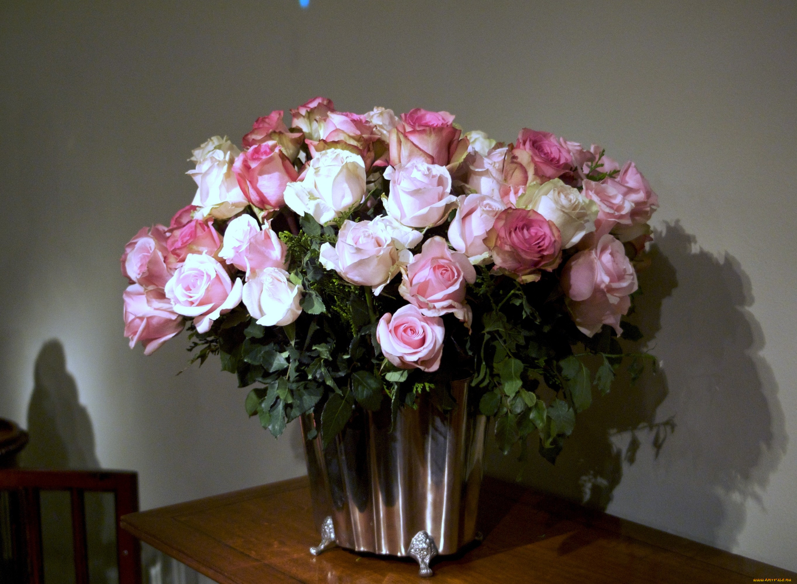 цветы, розы, розовый, много