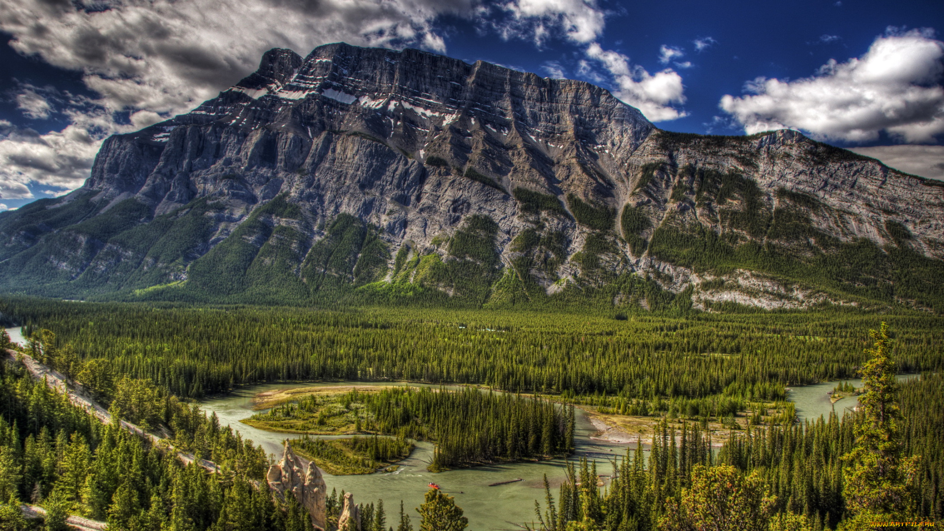 banff, national, park, in, alberta, canada, природа, горы