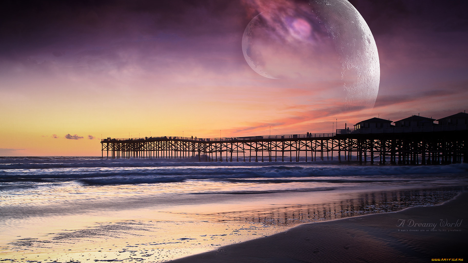 dreamy, world, разное, компьютерный, дизайн, планета, побережье, океан