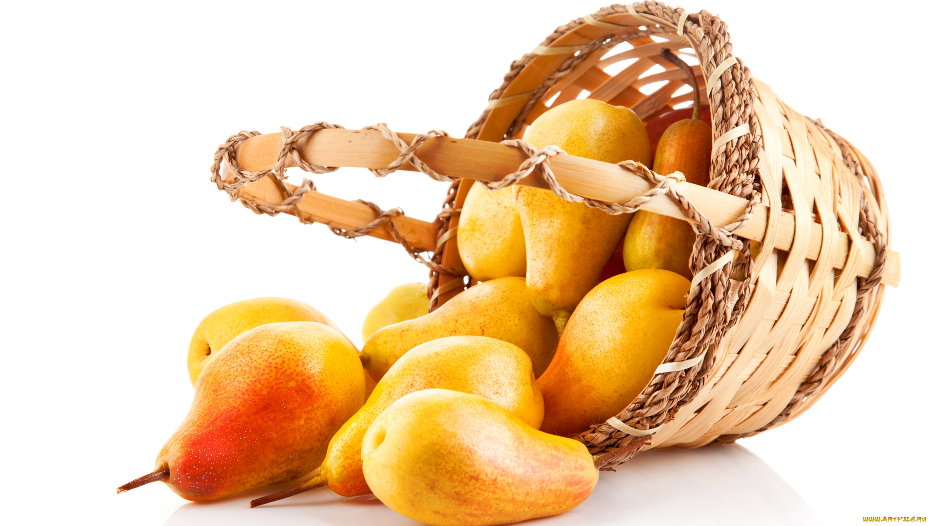 еда, груши, корзина