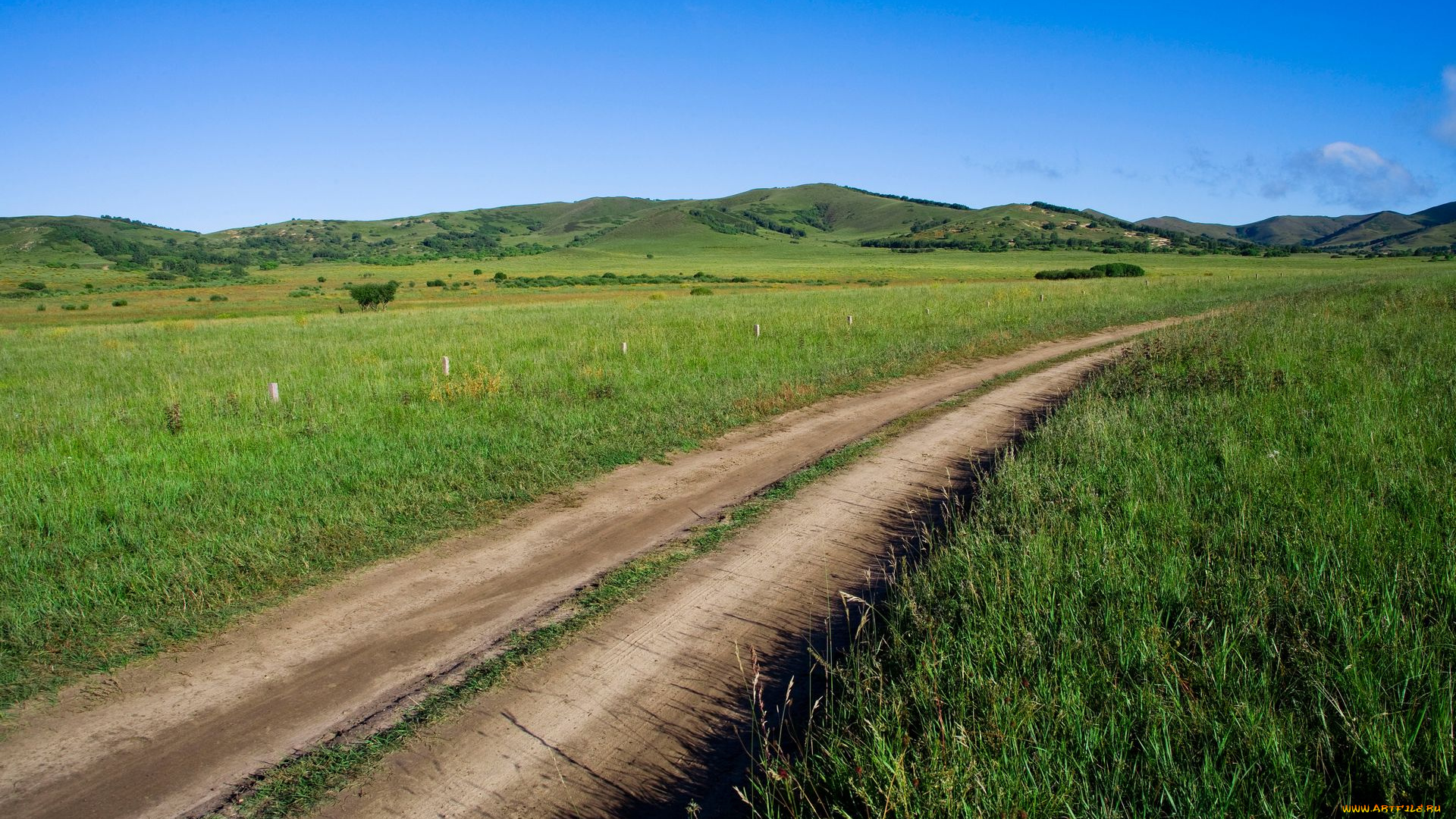 природа, дороги, облака, поле, трава, лето