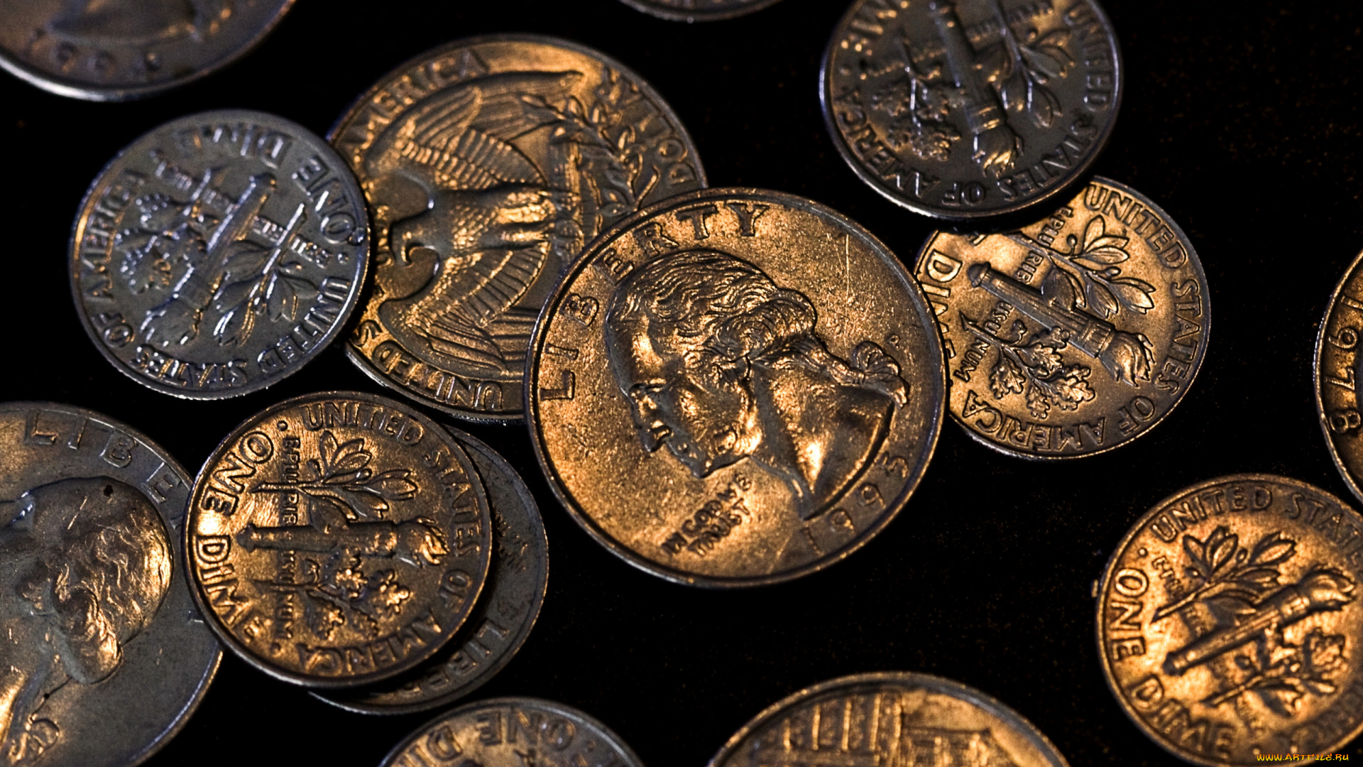 разное, золото, купюры, монеты