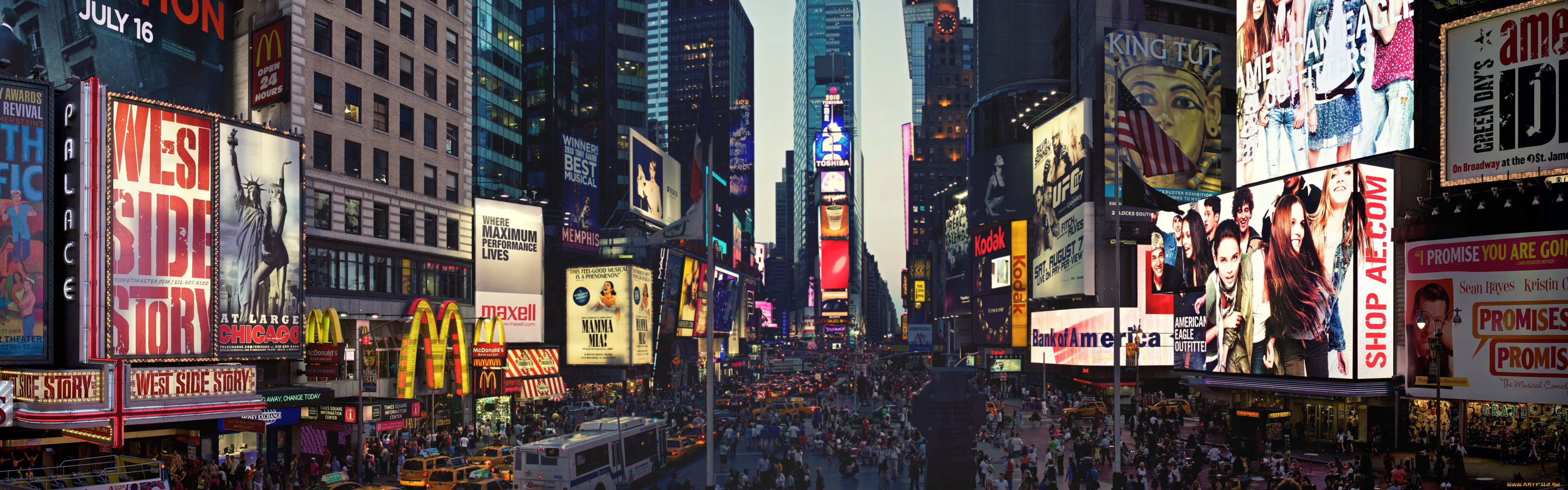 города, нью, йорк, сша, город, улица, реклама