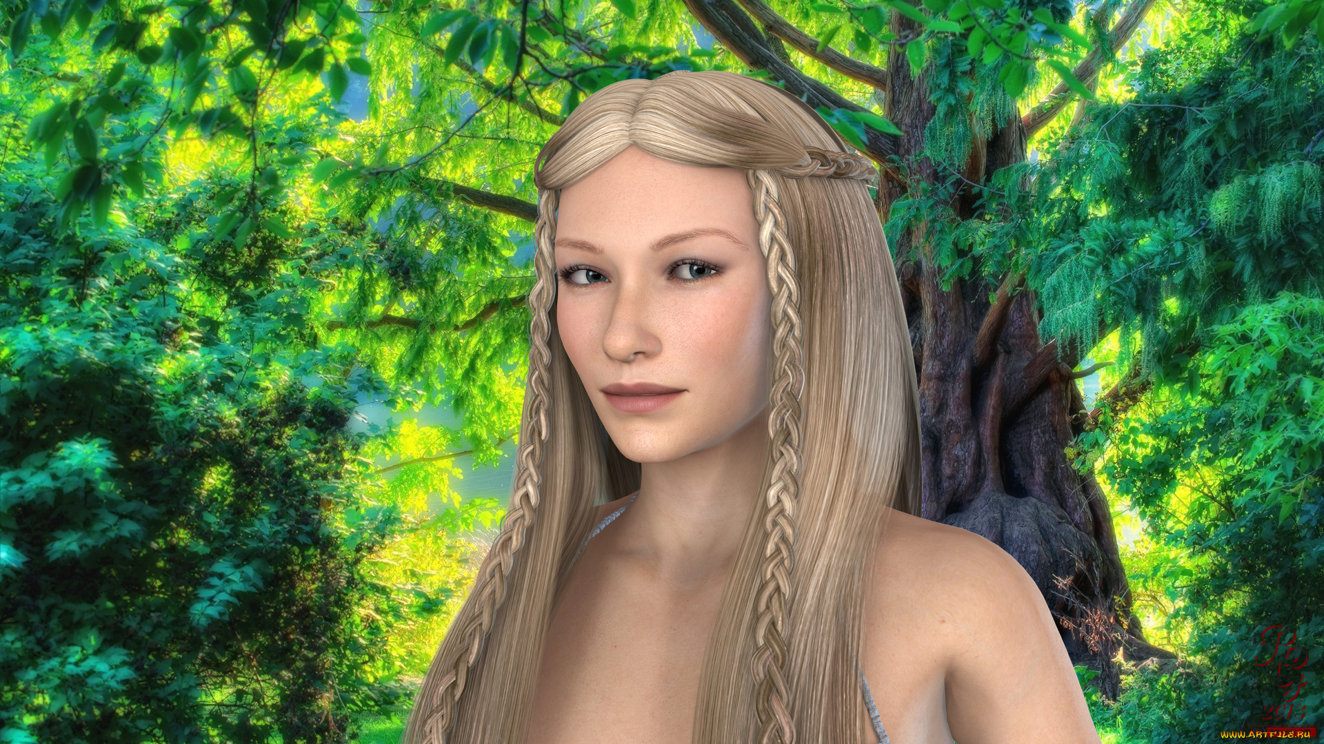 3д, графика, люди, , people, волосы, взгляд, девушка