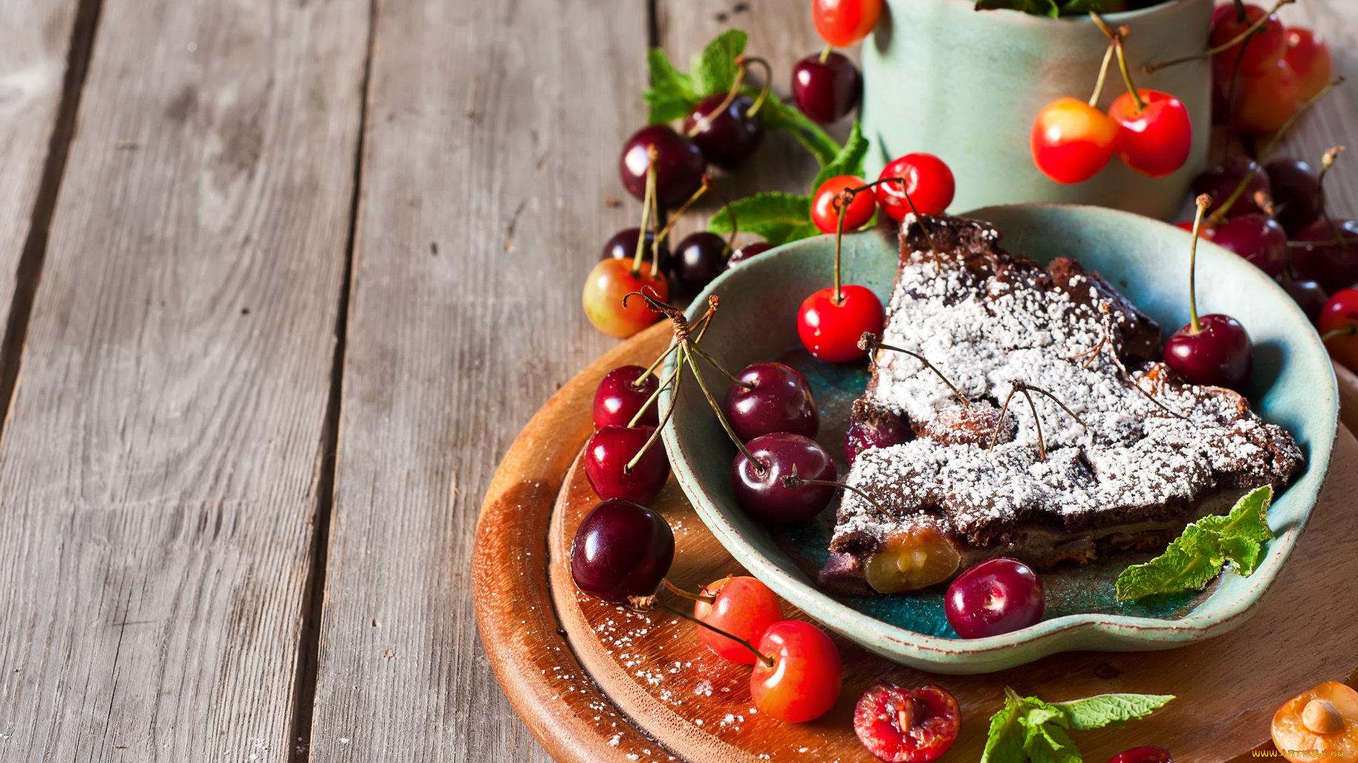 еда, пироги, черешня