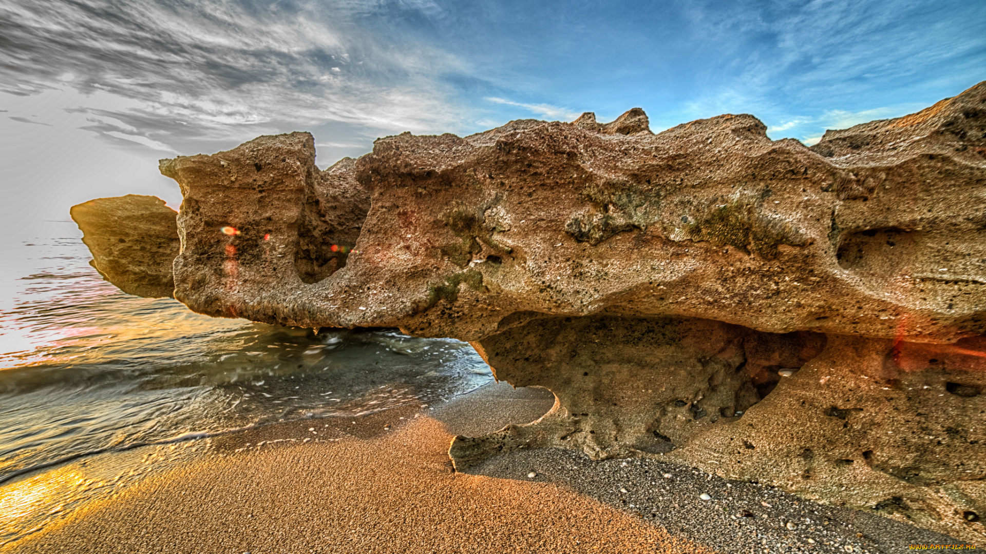 природа, побережье, пляж, скалы, океан