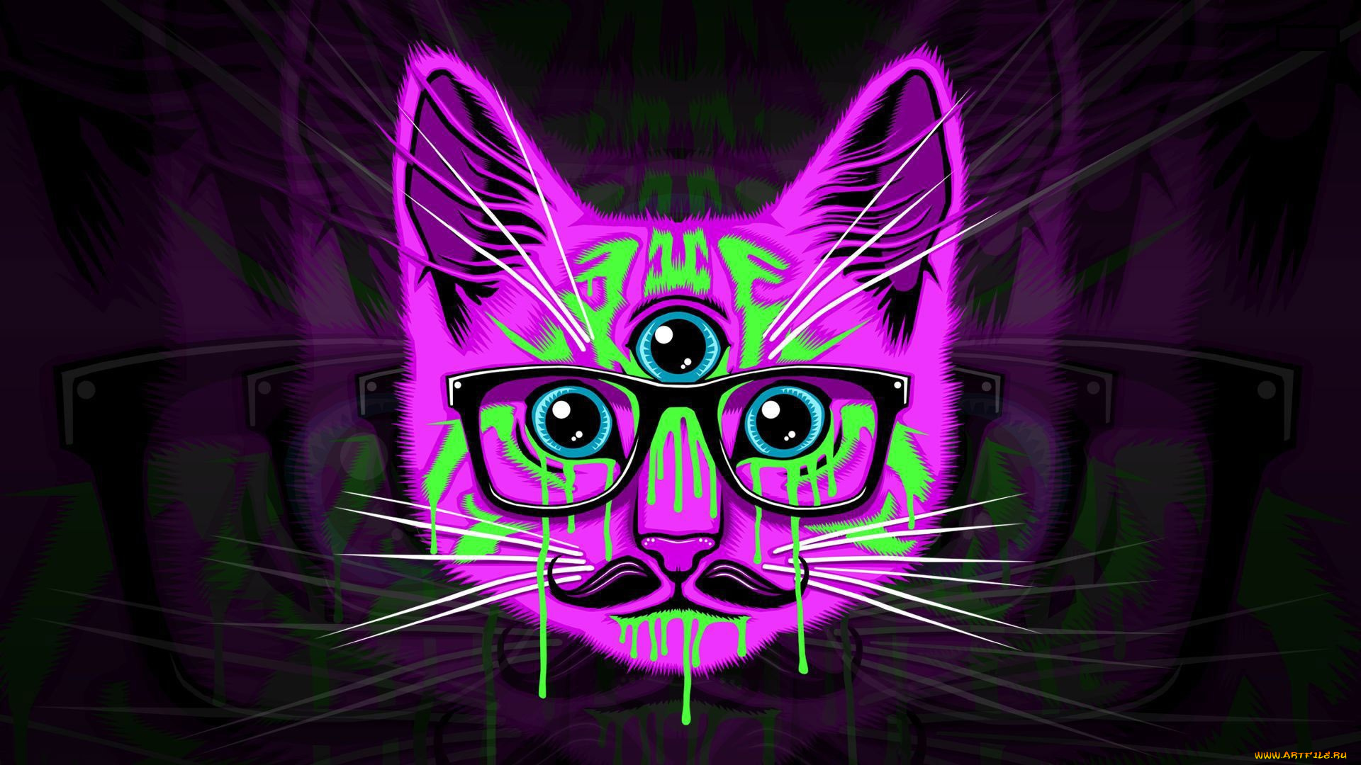 рисованные, минимализм, кот