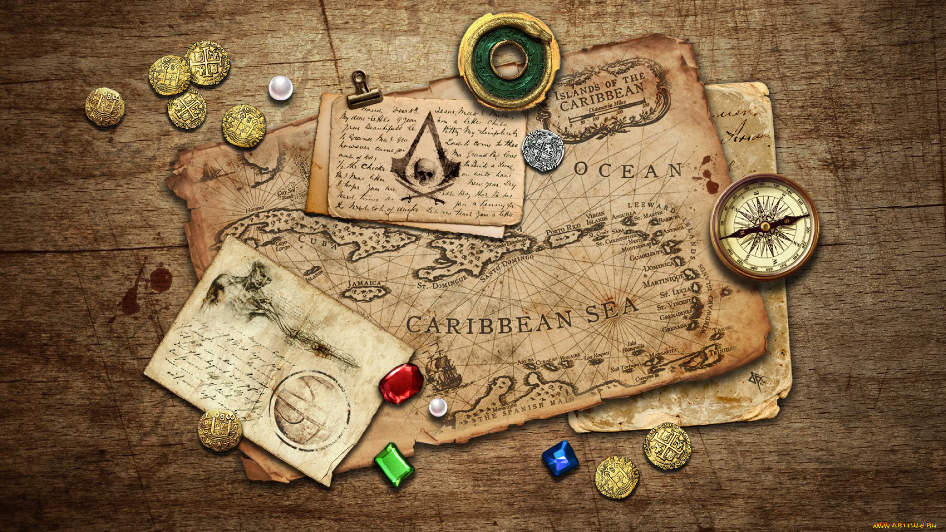 видео, игры, assassin`s, creed, iv, , black, flag, кредо, flag, black, лисьма, карта, шутер, убийцы, компас, монеты, assassins, 4, creed