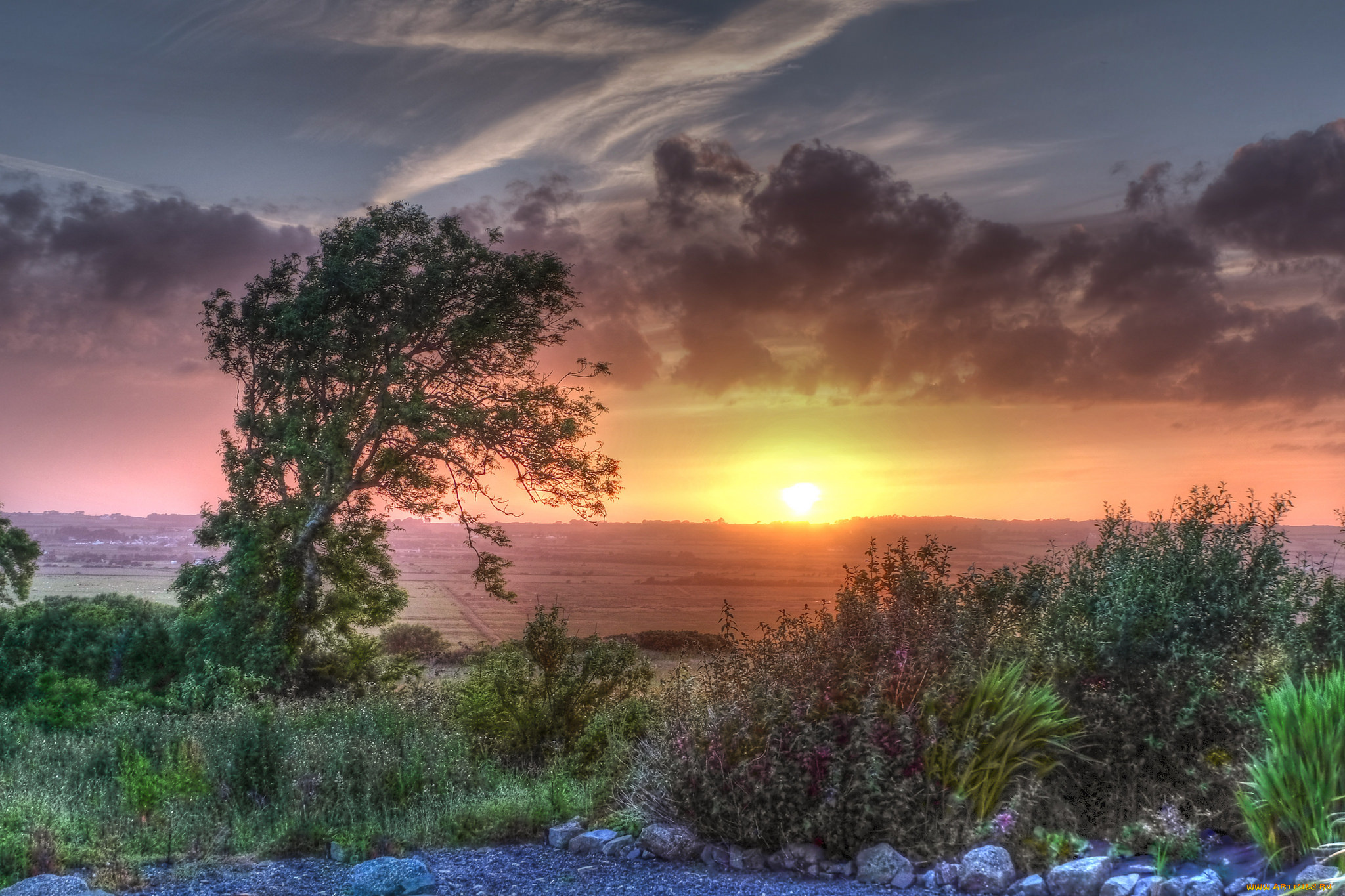 природа, восходы, закаты, горизонт, заря