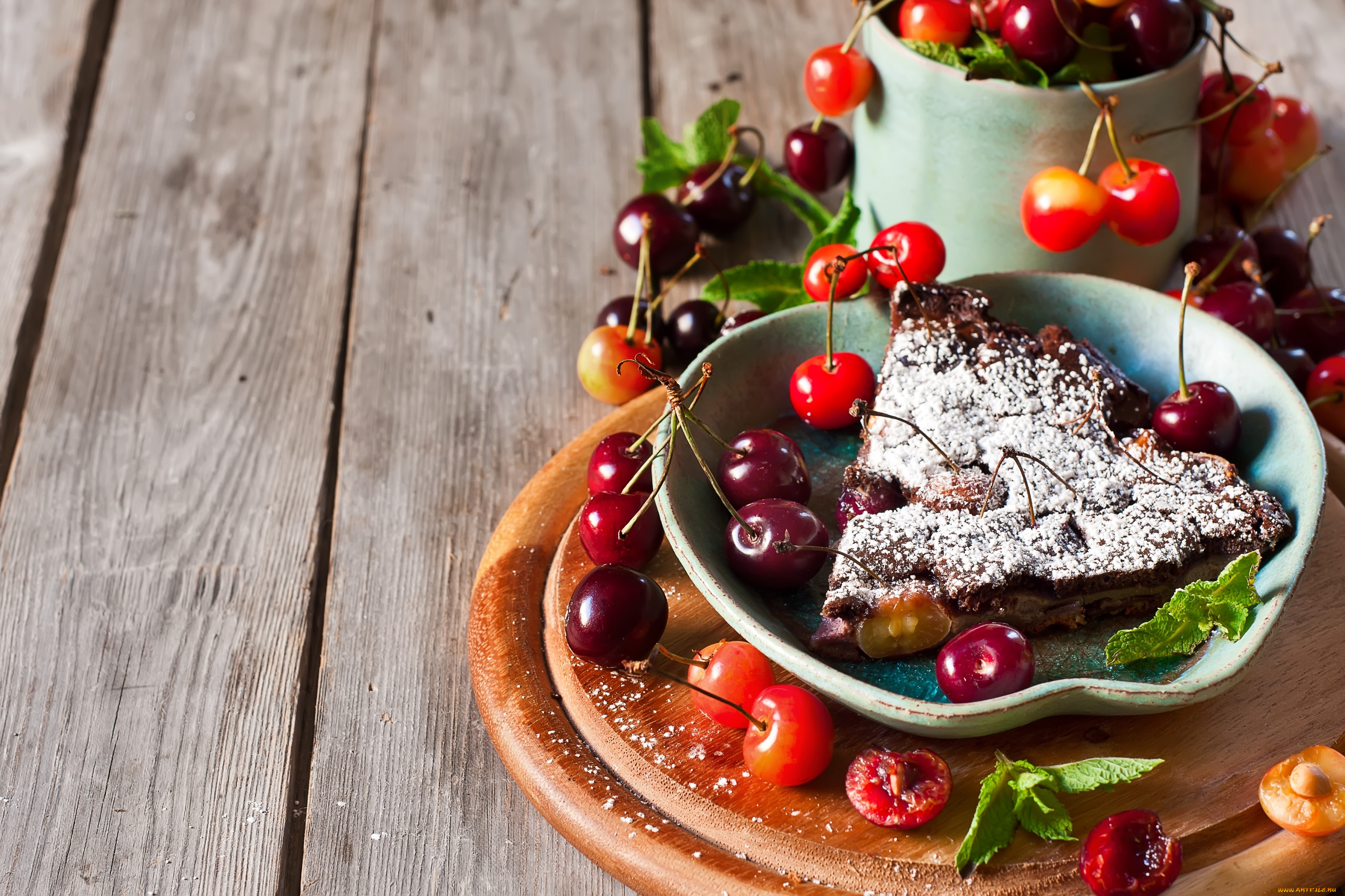 еда, пироги, черешня