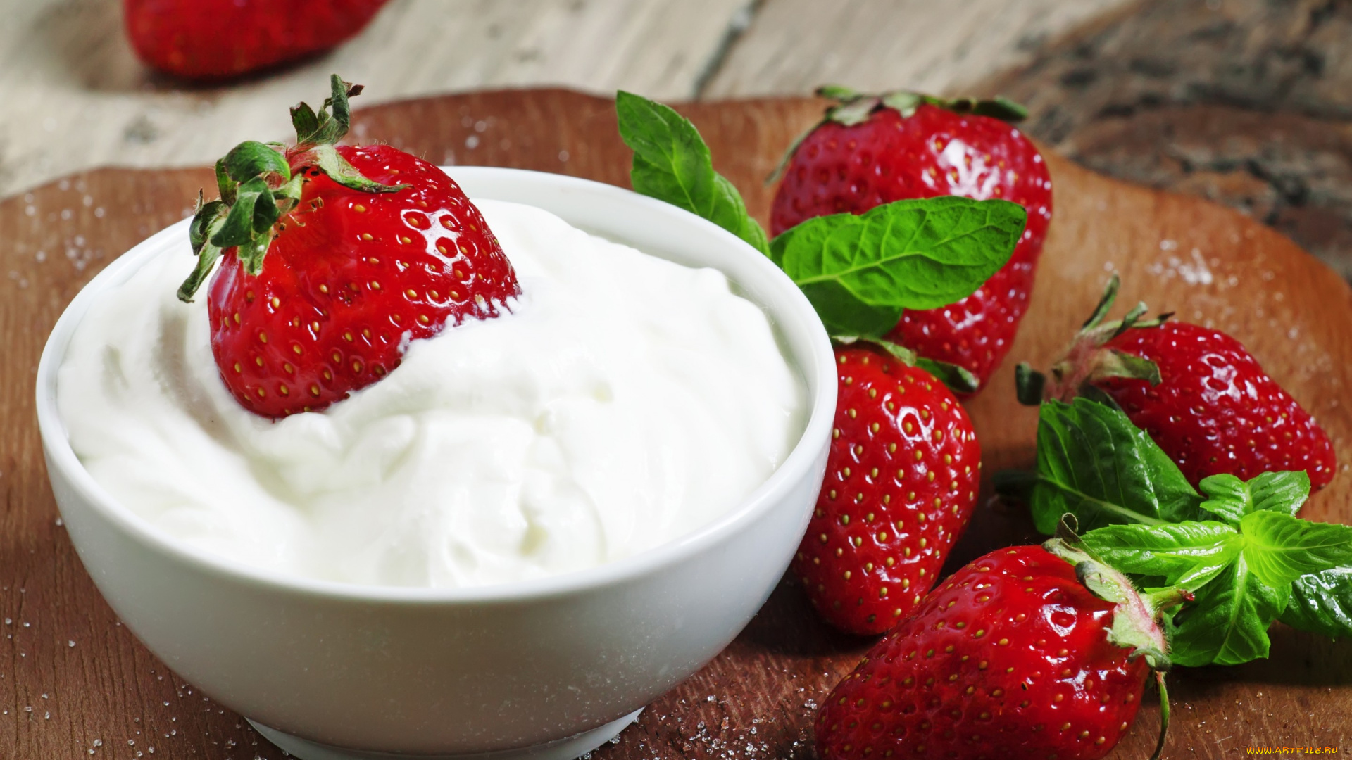 еда, клубника, , земляника, strawberry, cream, fresh, berries, sweet, red, ягоды, спелая, красная, сливки