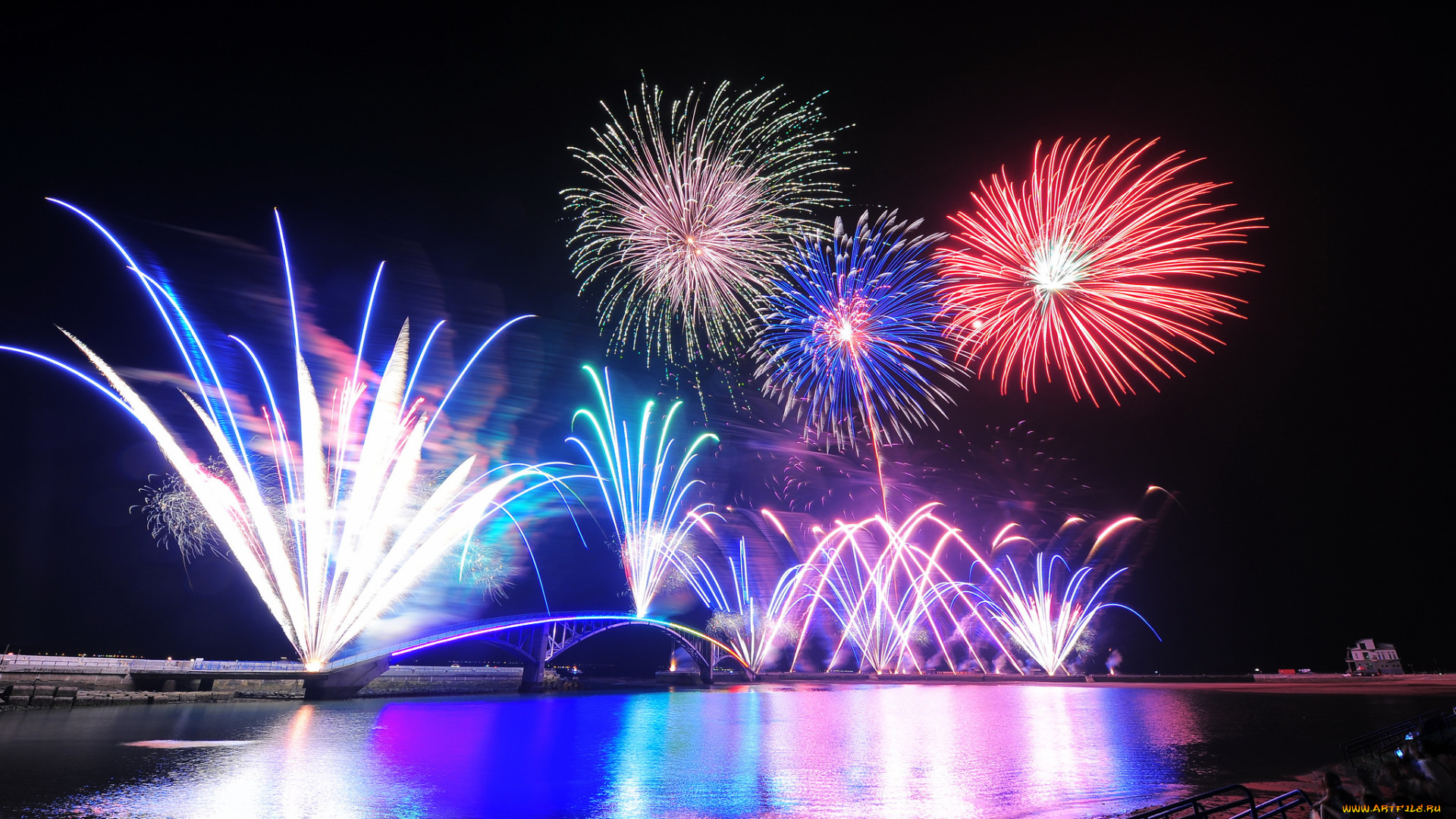 разное, салюты, , фейерверки, ночь, фейерверк