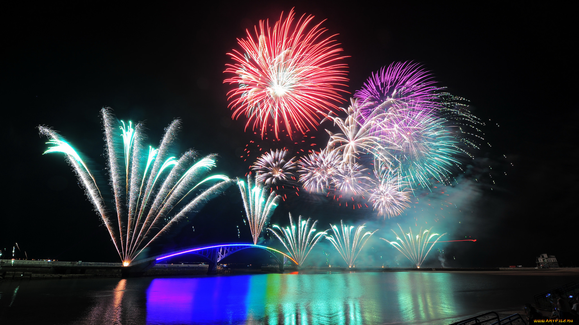 разное, салюты, , фейерверки, ночь, фейерверк