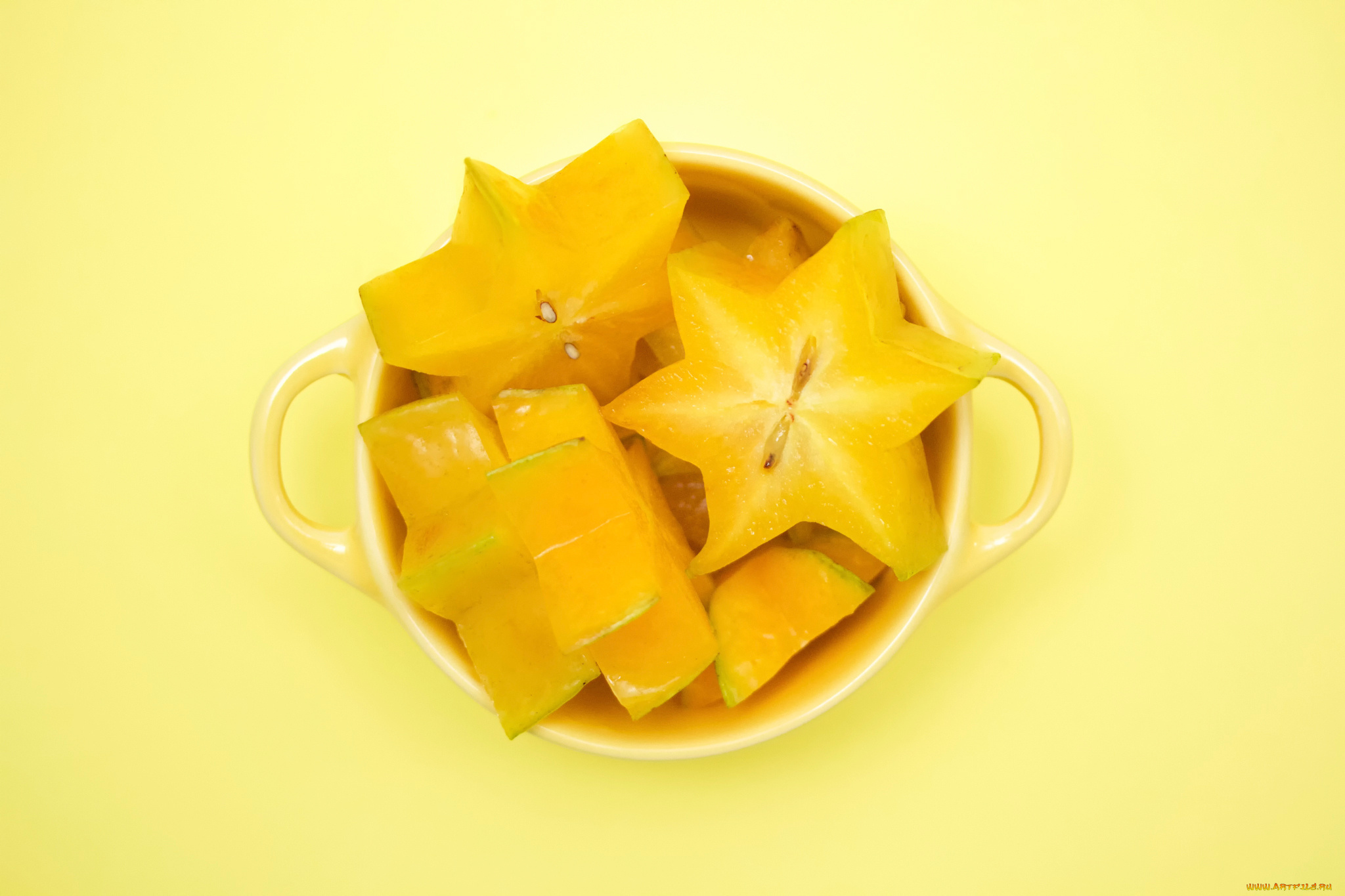 еда, карамбола, yellow, cubed, чашка