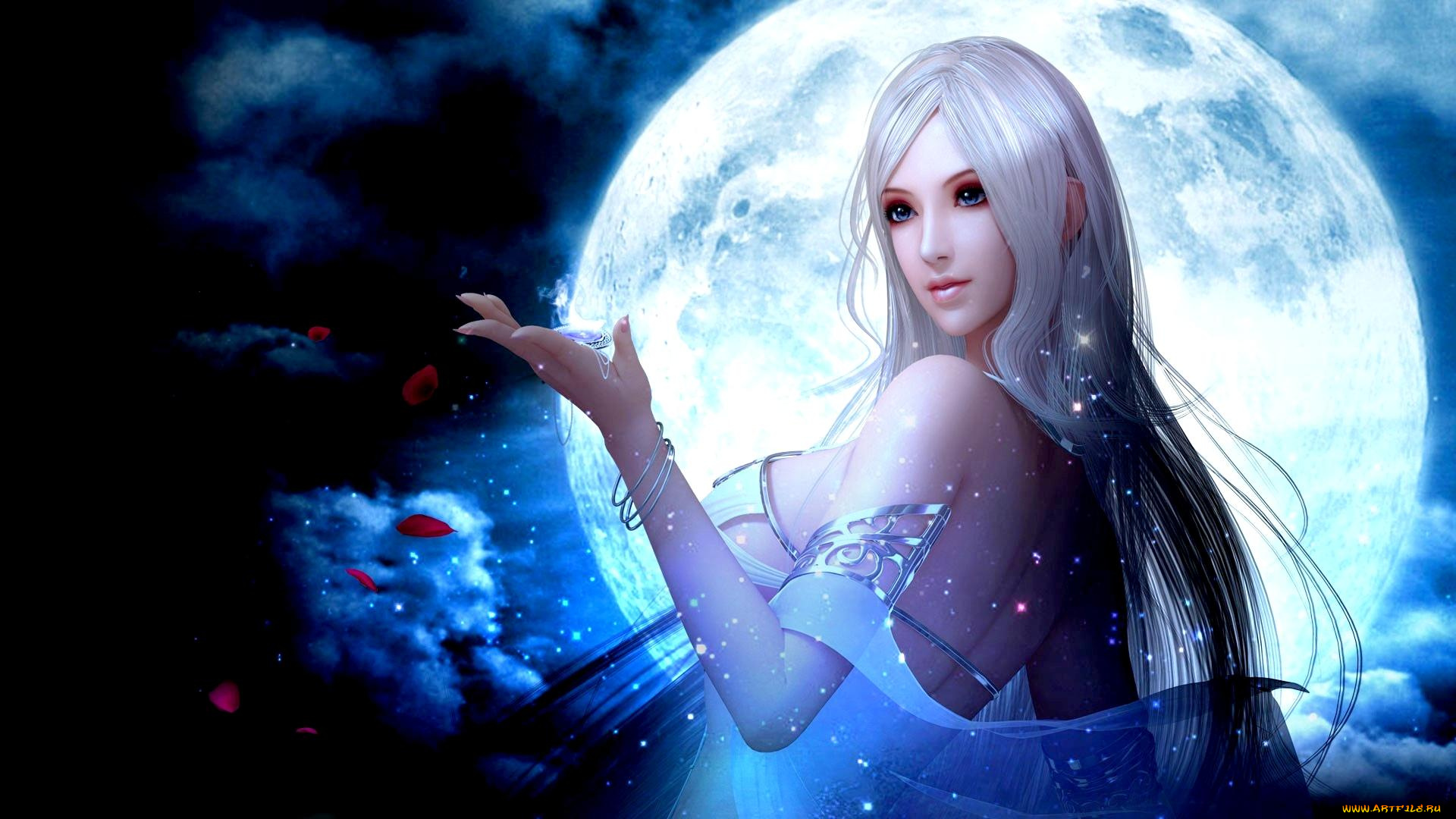 фэнтези, девушки, фон, взгляд, девушка