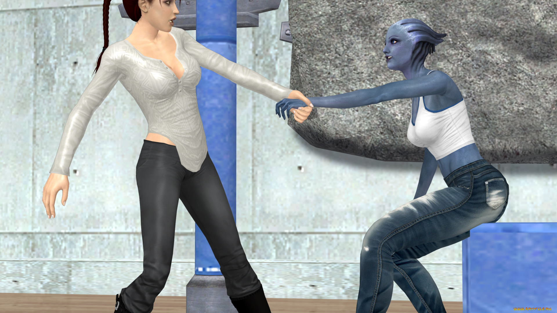 3д, графика, фантазия, , fantasy, халк, фон, взгляд, девушки