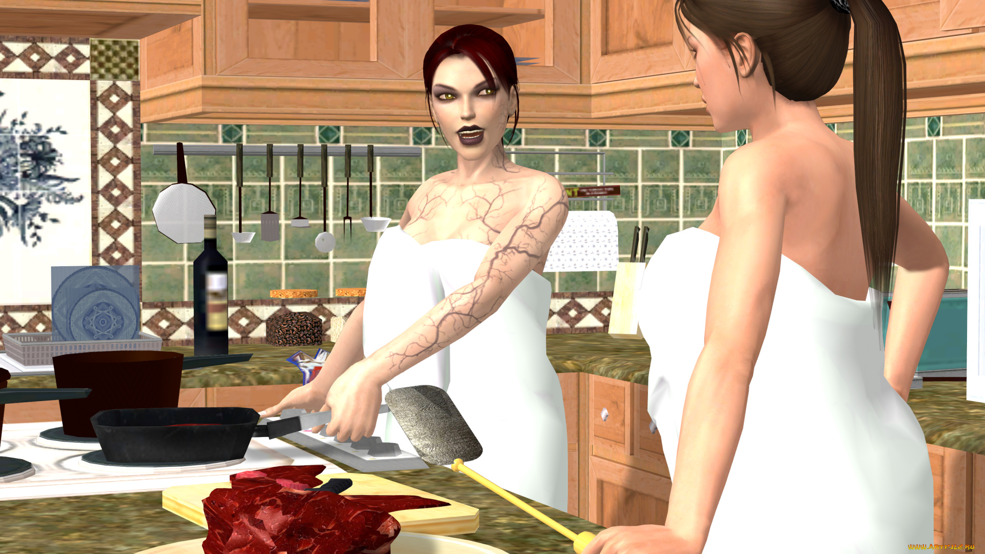 3д, графика, люди, , people, фон, взгляд, девушки