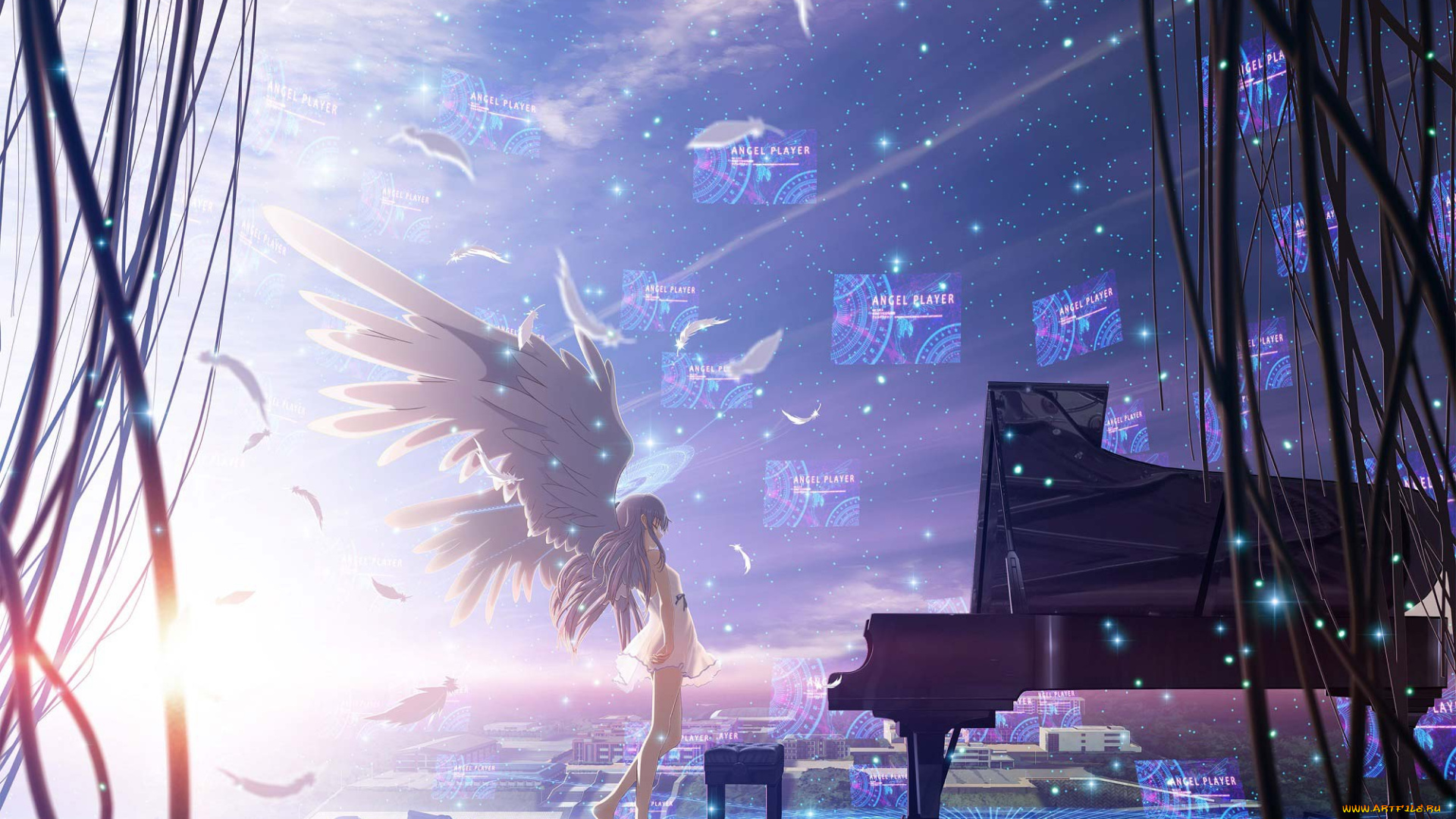 аниме, angel, beats, angel, beats