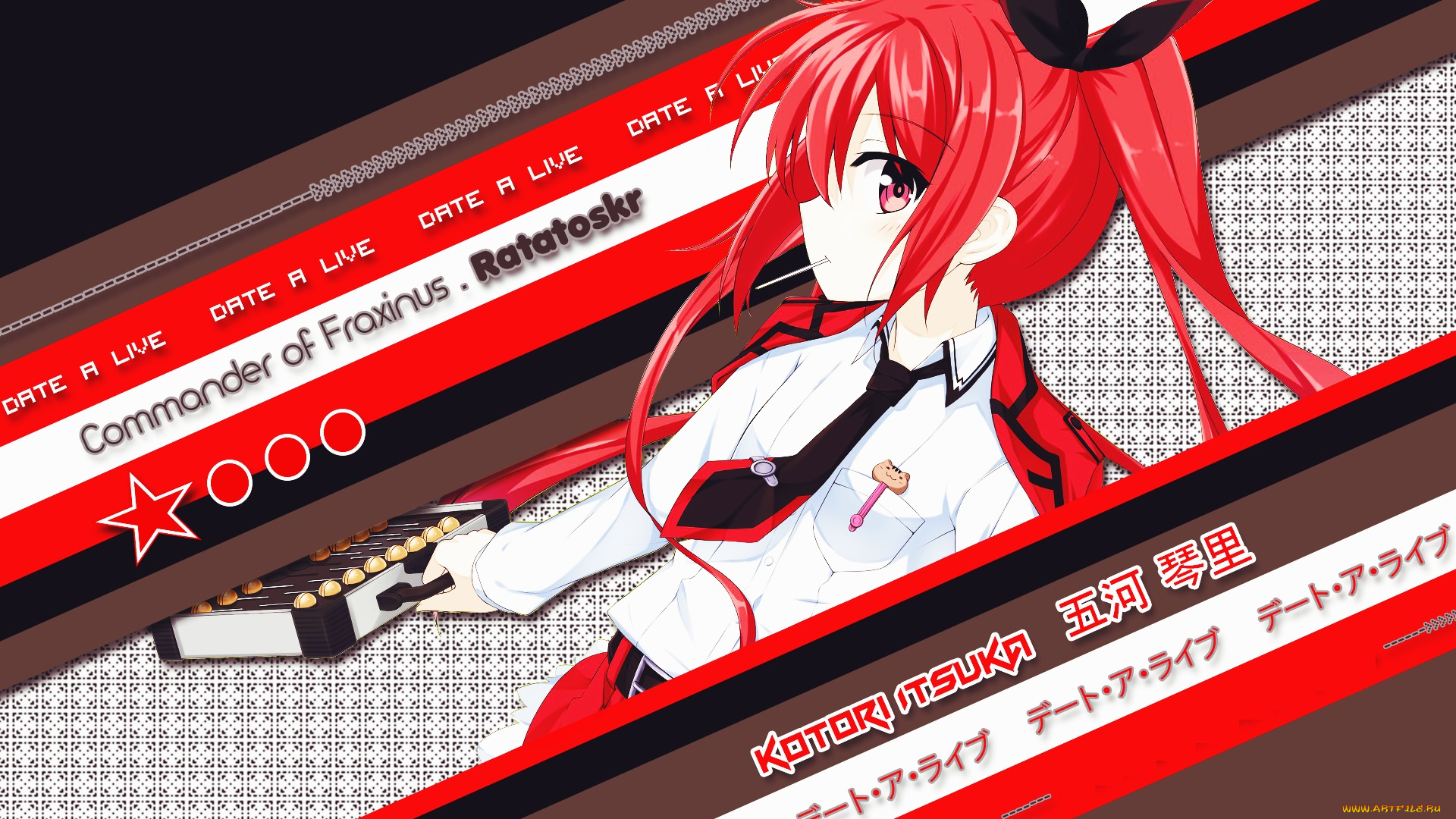 аниме, date, a, live, фон, взгляд, девушка