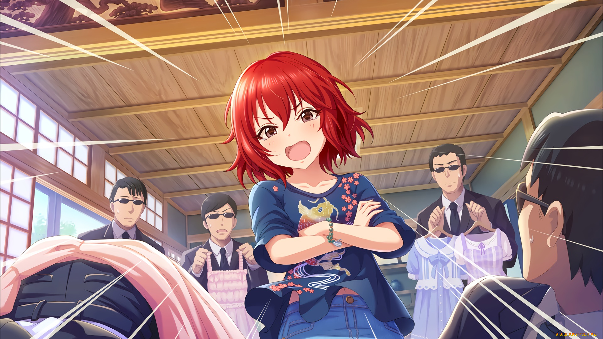 аниме, idolm@ster, фон, взгляд, девушка