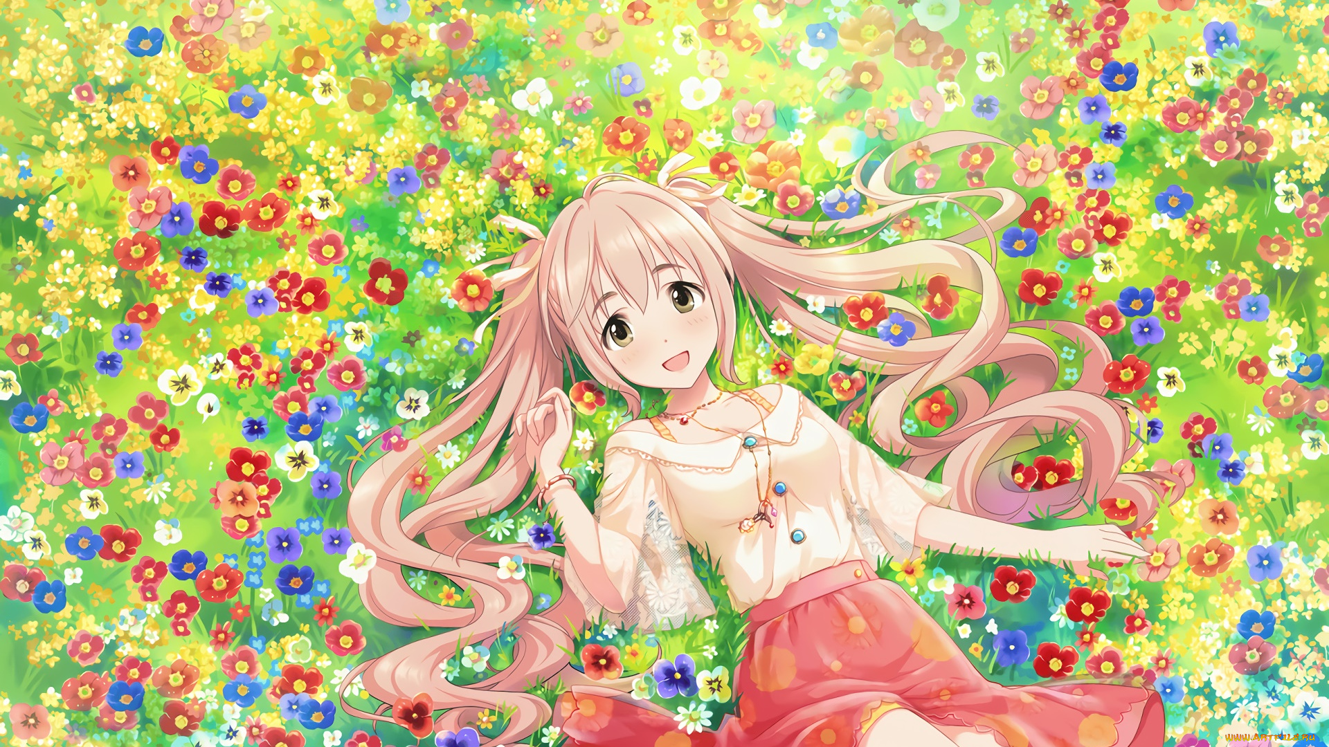 аниме, idolm@ster, фон, взгляд, девушка