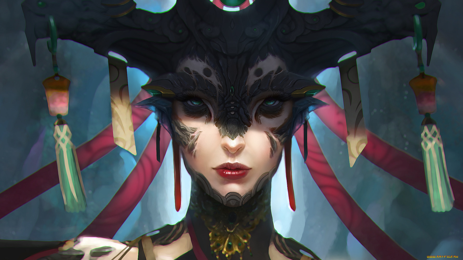 фэнтези, существа, tony, yin, арт, взгляд, существо, женщина, фантастика