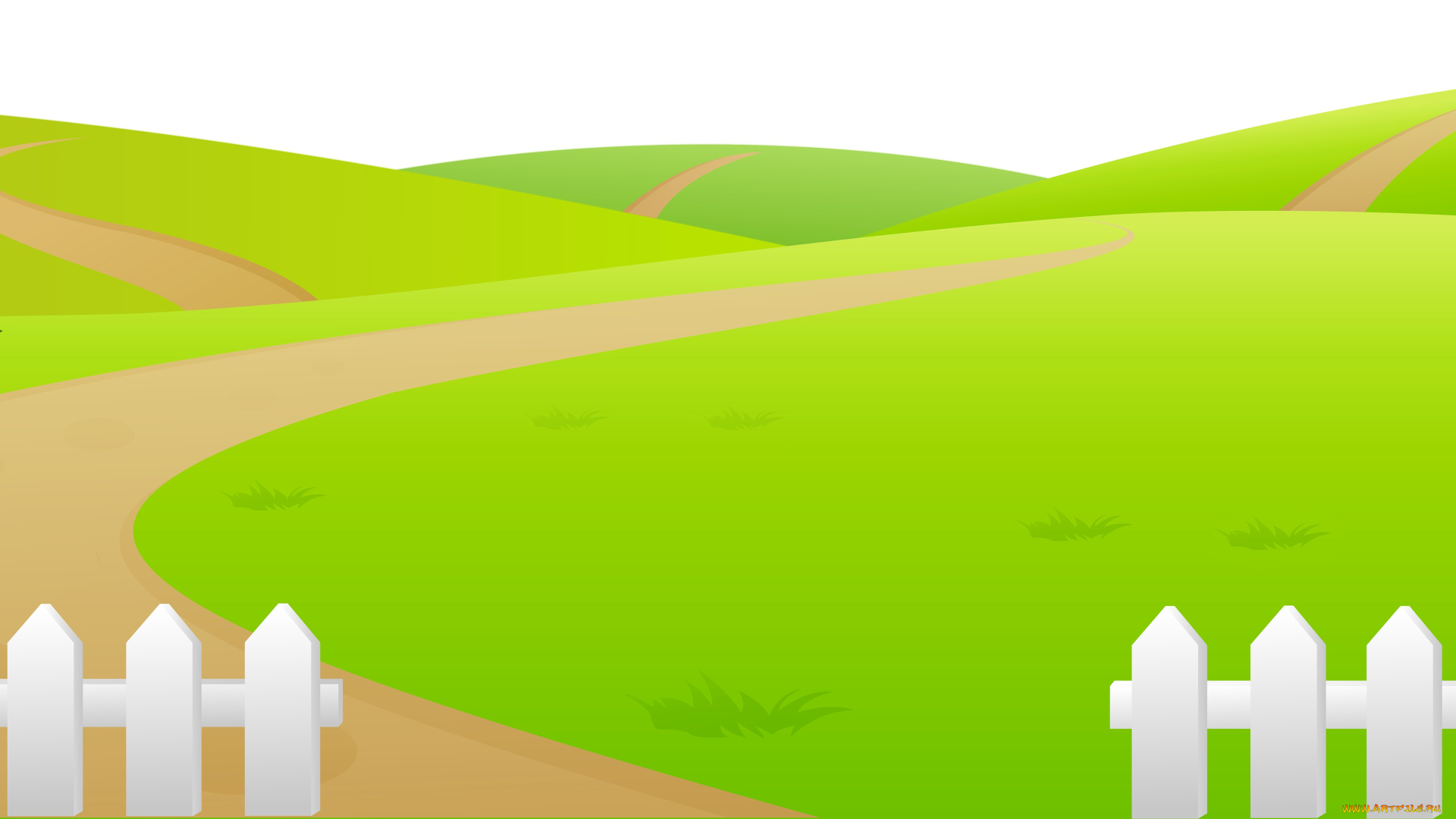 векторная, графика, природа, , nature, дорога, луг