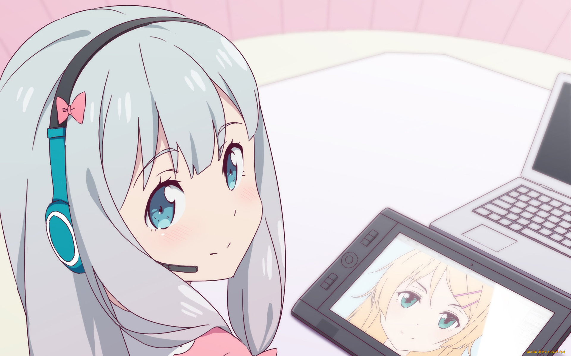 аниме, eromanga-sensei, фон, взгляд, девушка