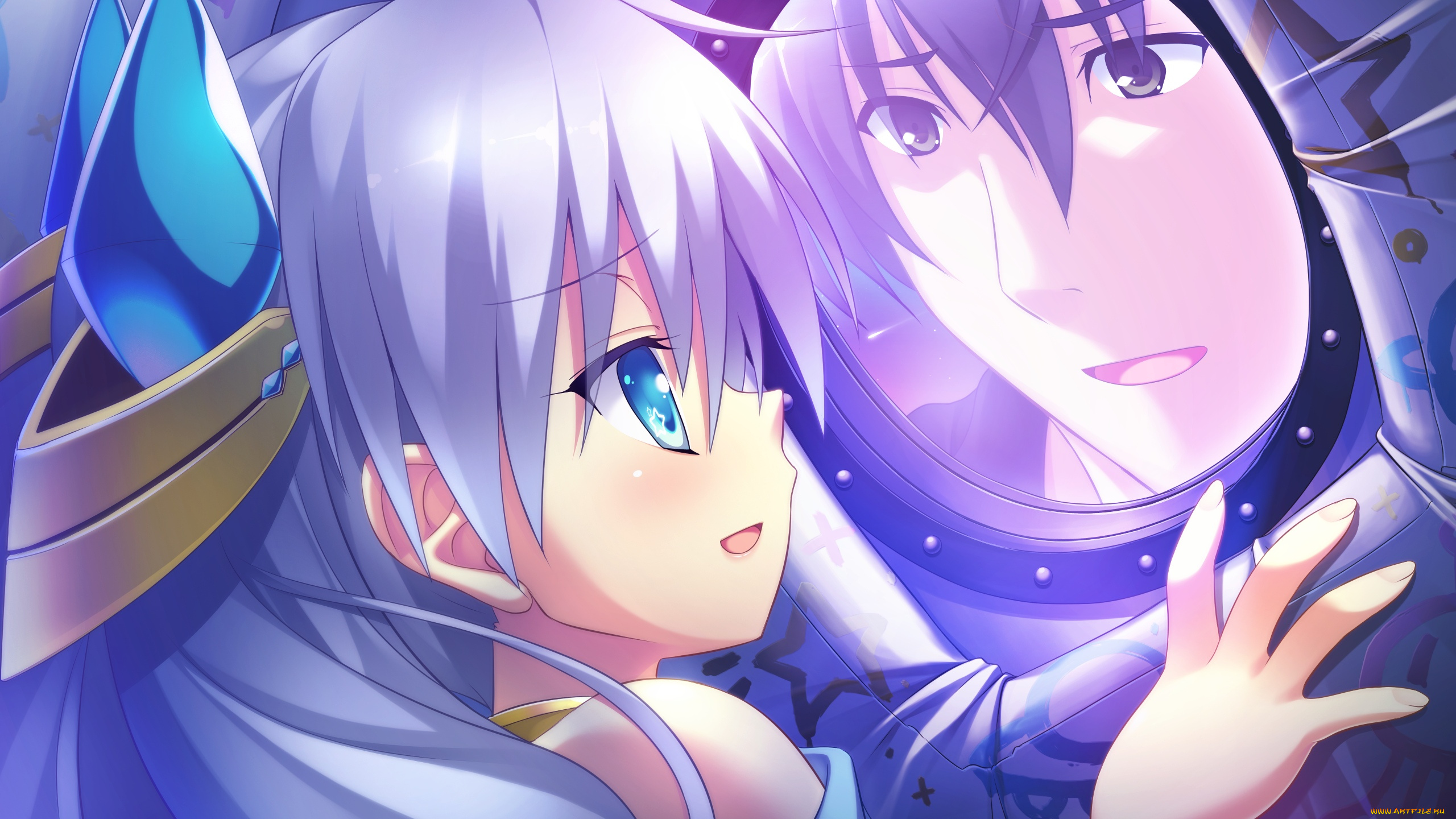 аниме, ryuusei, kiseki, -shooting, probe, фон, взгляд, девушка