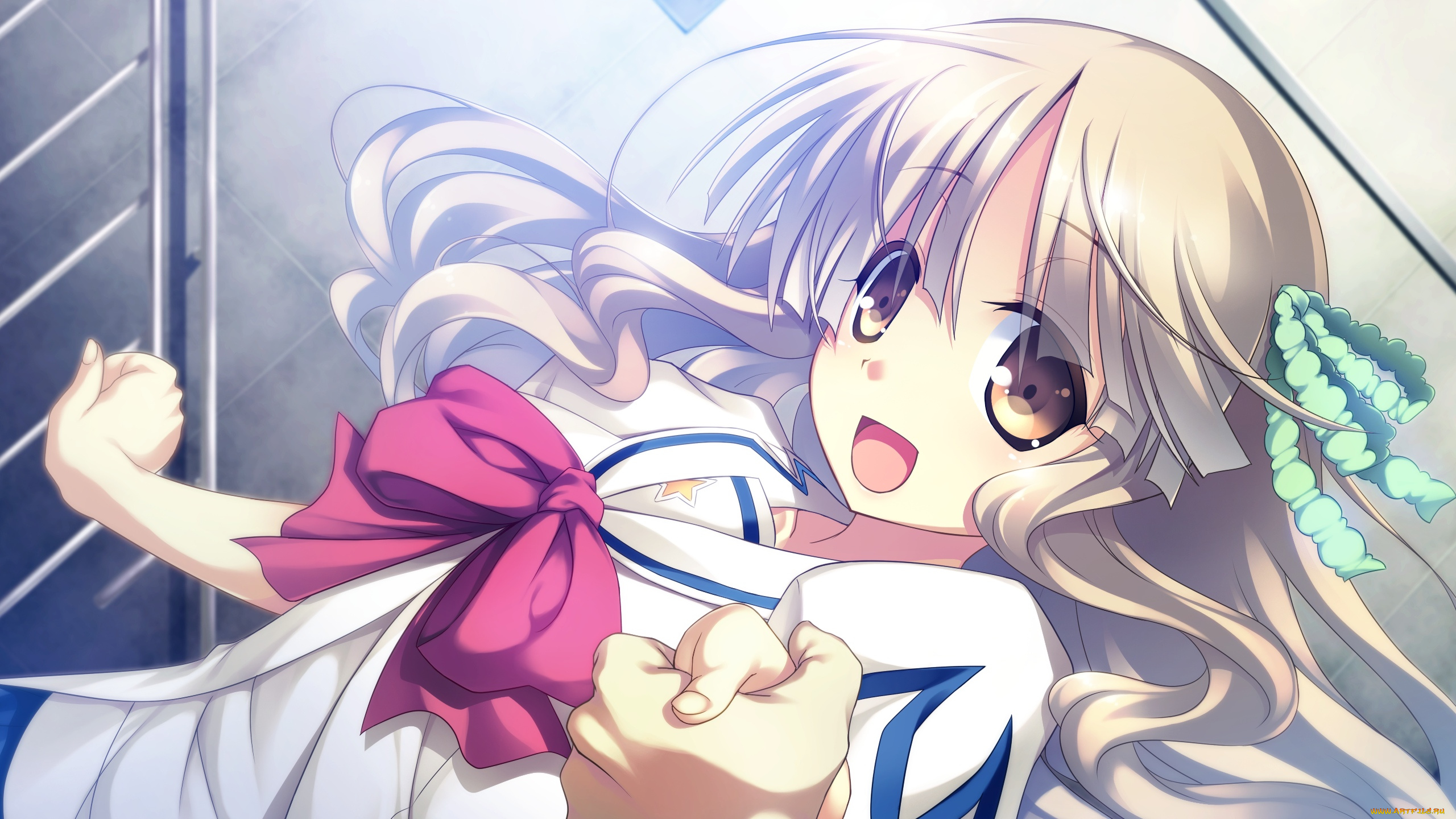 аниме, ryuusei, kiseki, -shooting, probe, фон, девушка, взгляд