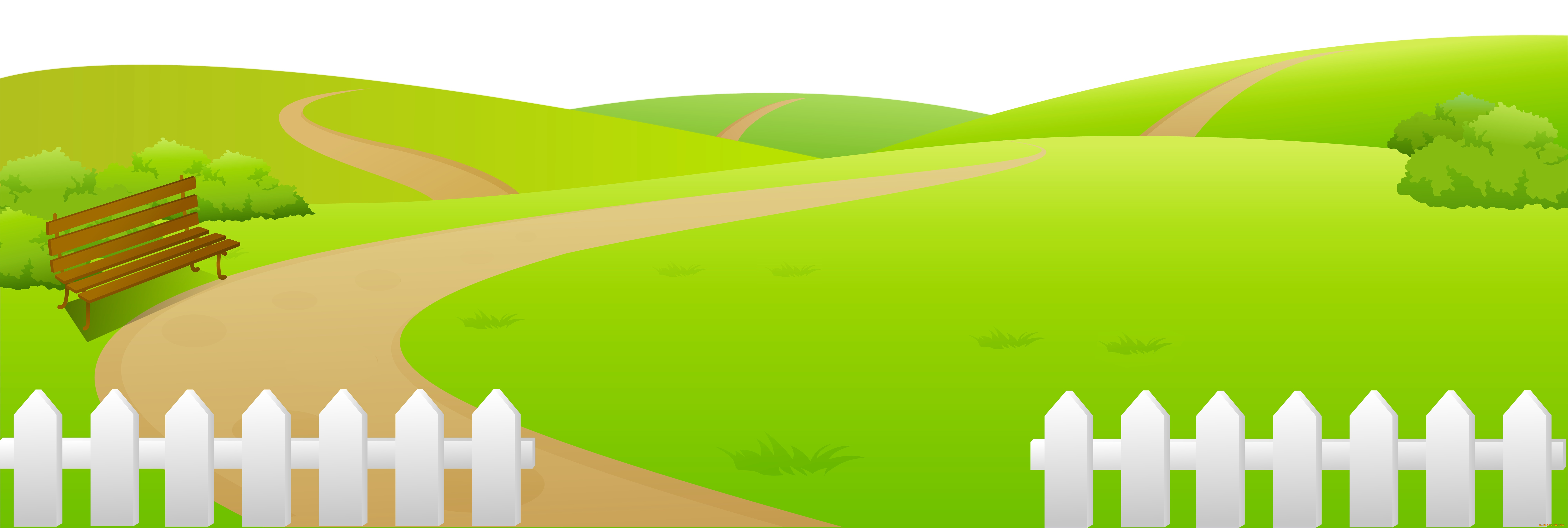 векторная, графика, природа, , nature, дорога, луг